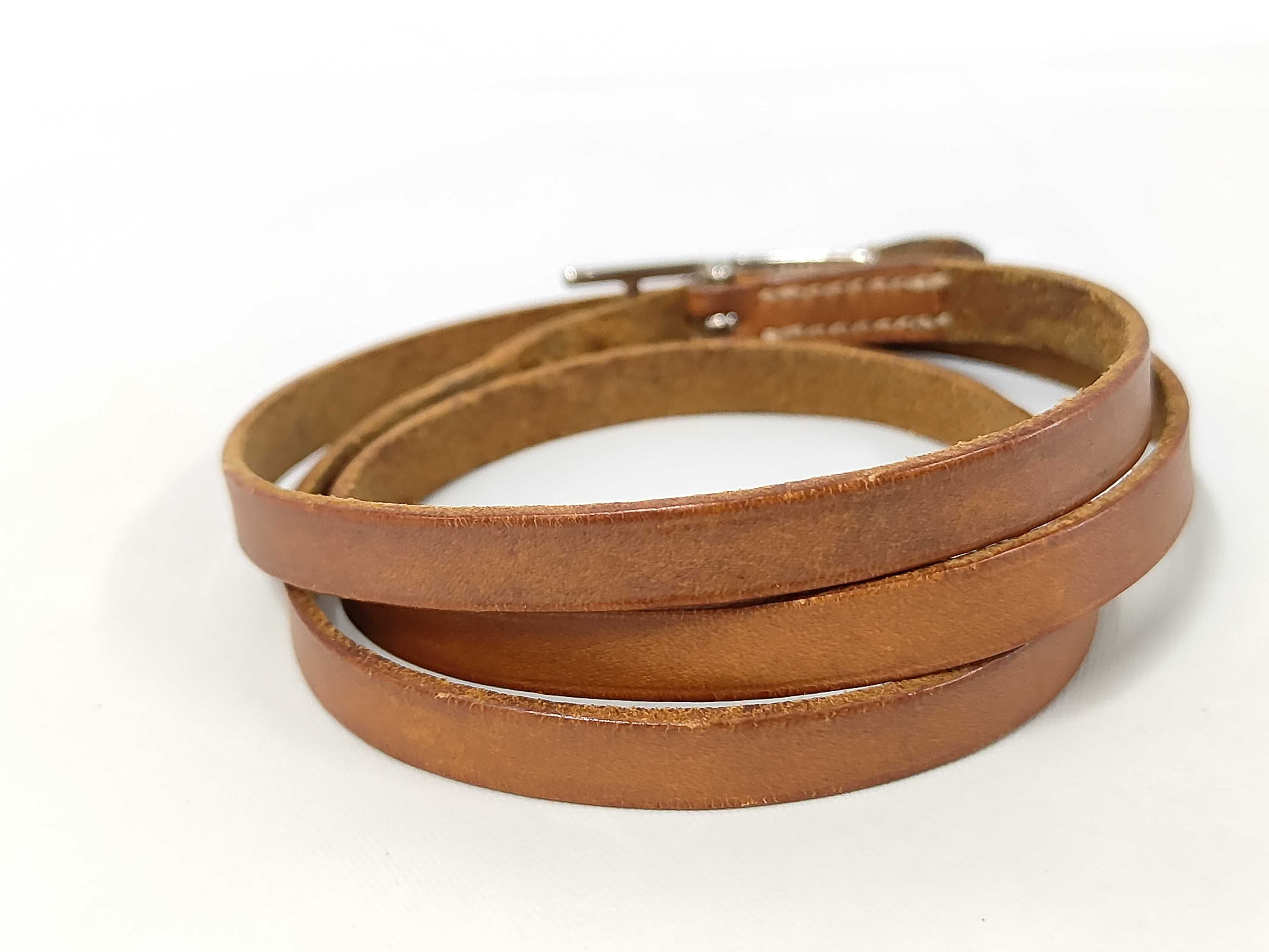 Api Leather Brown Silver Bracelet Choker Bracelet/Bangle — view 2