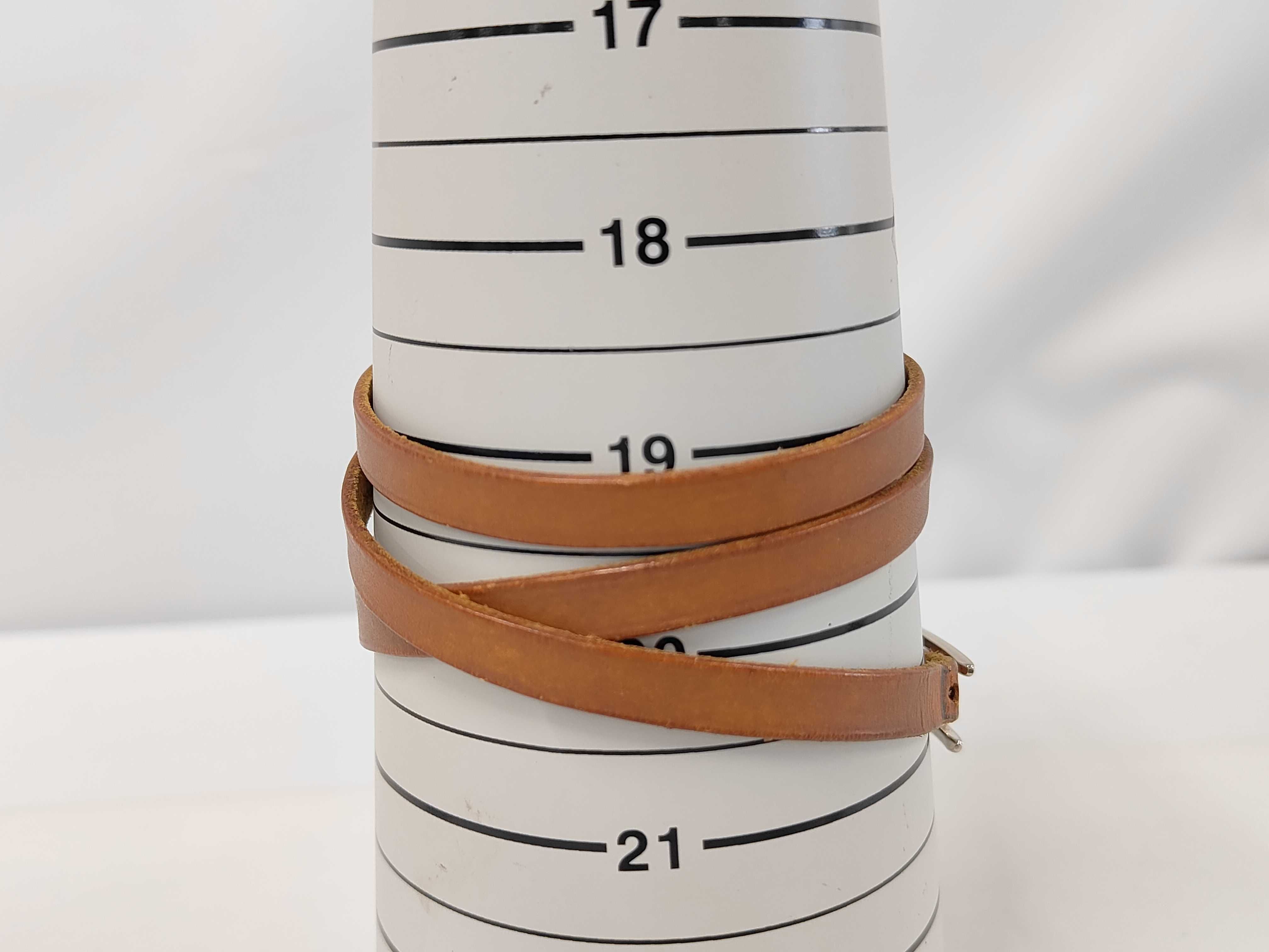 Api Leather Brown Silver Bracelet Choker Bracelet/Bangle — view 9