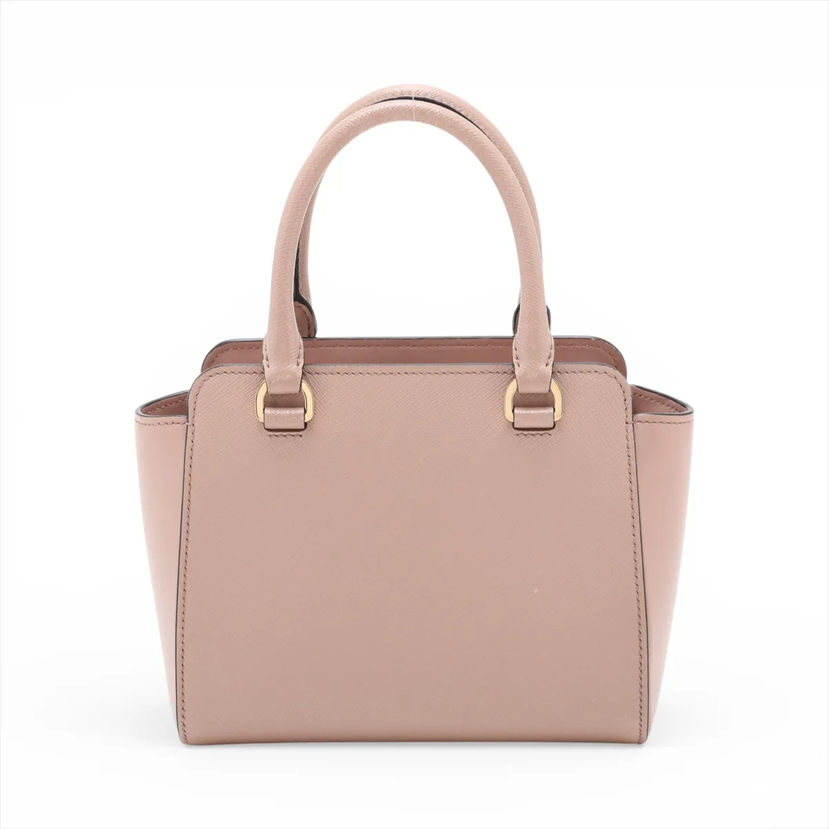 Saffiano Leather 2-Way Handbag, Beige — view 2