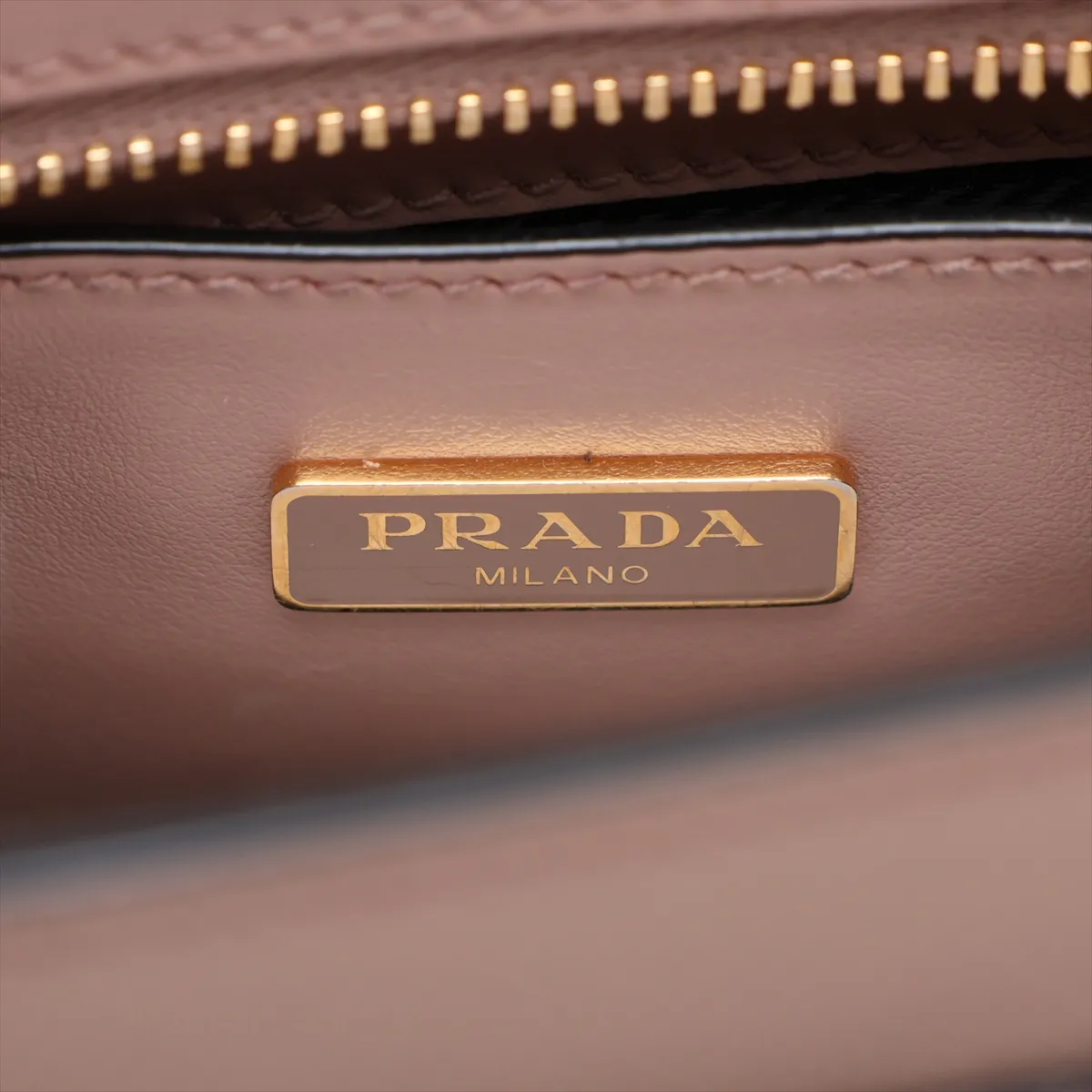 Saffiano Leather 2-Way Handbag, Beige — view 10
