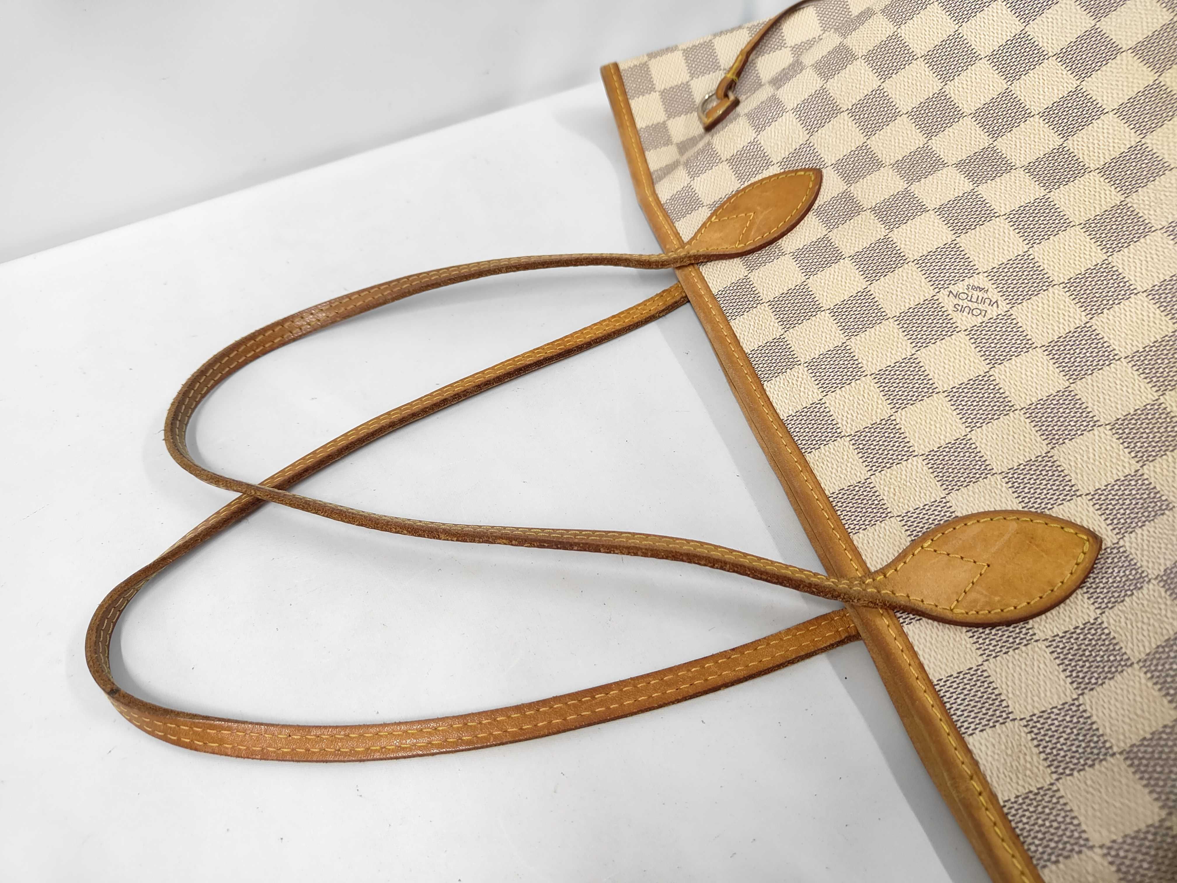 Damier Azur Neverfull MM Tote Shoulder Tote Bag — view 5