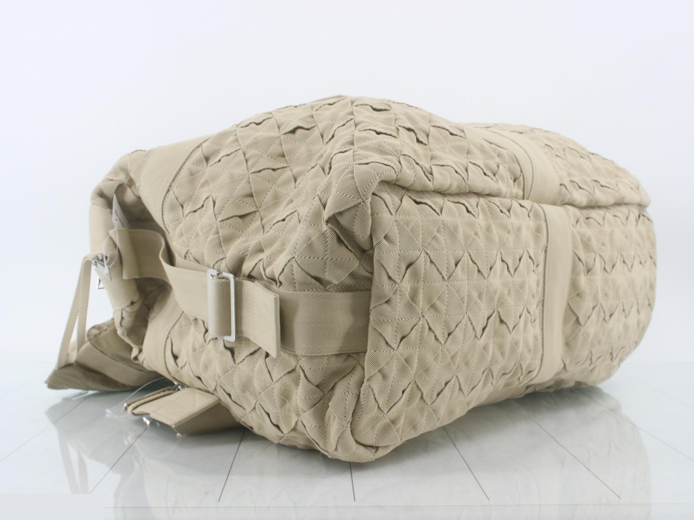 Maxi Intrecciato Boston Bag, Canvas, Beige — view 5