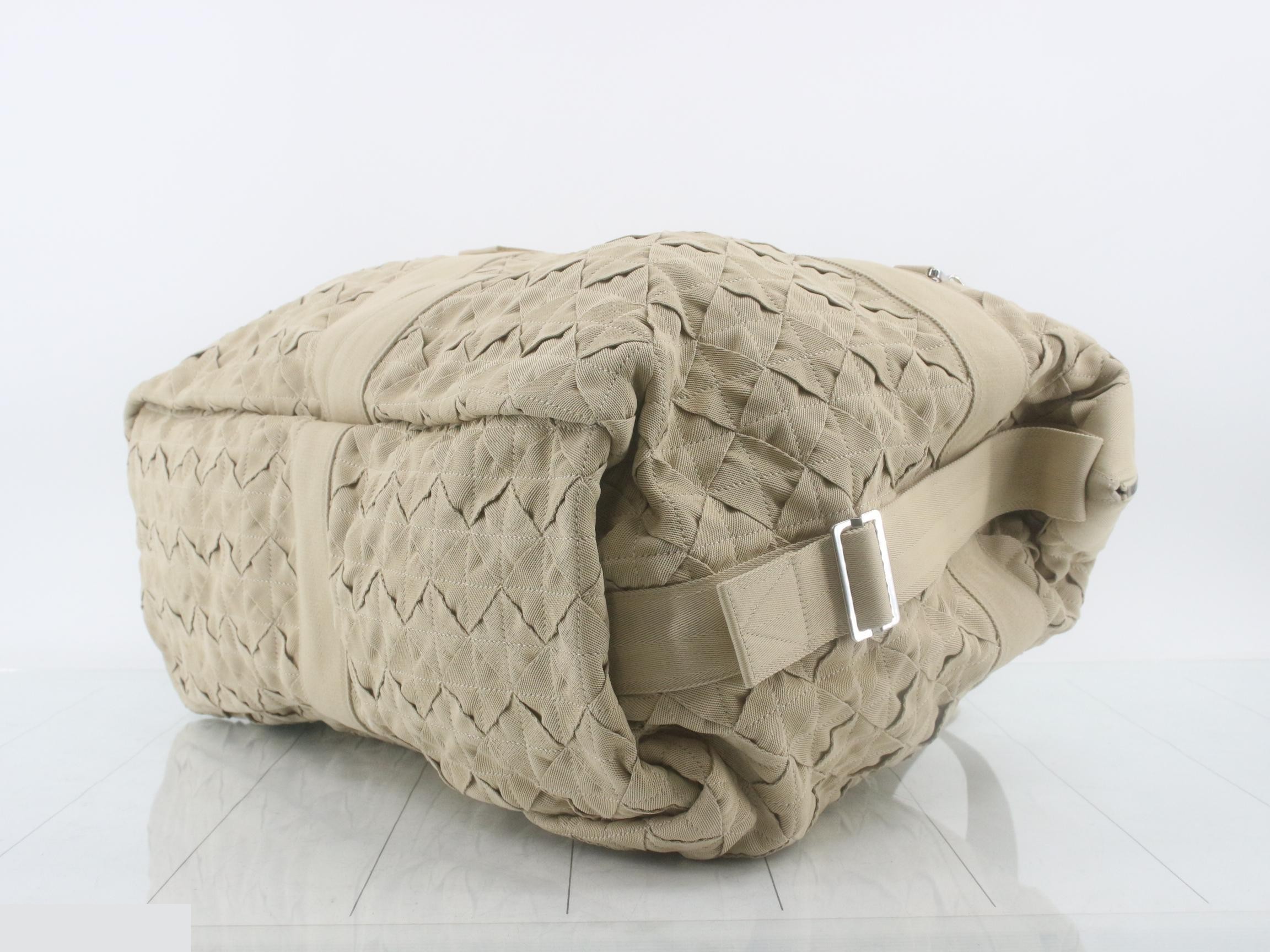Maxi Intrecciato Boston Bag, Canvas, Beige — view 6