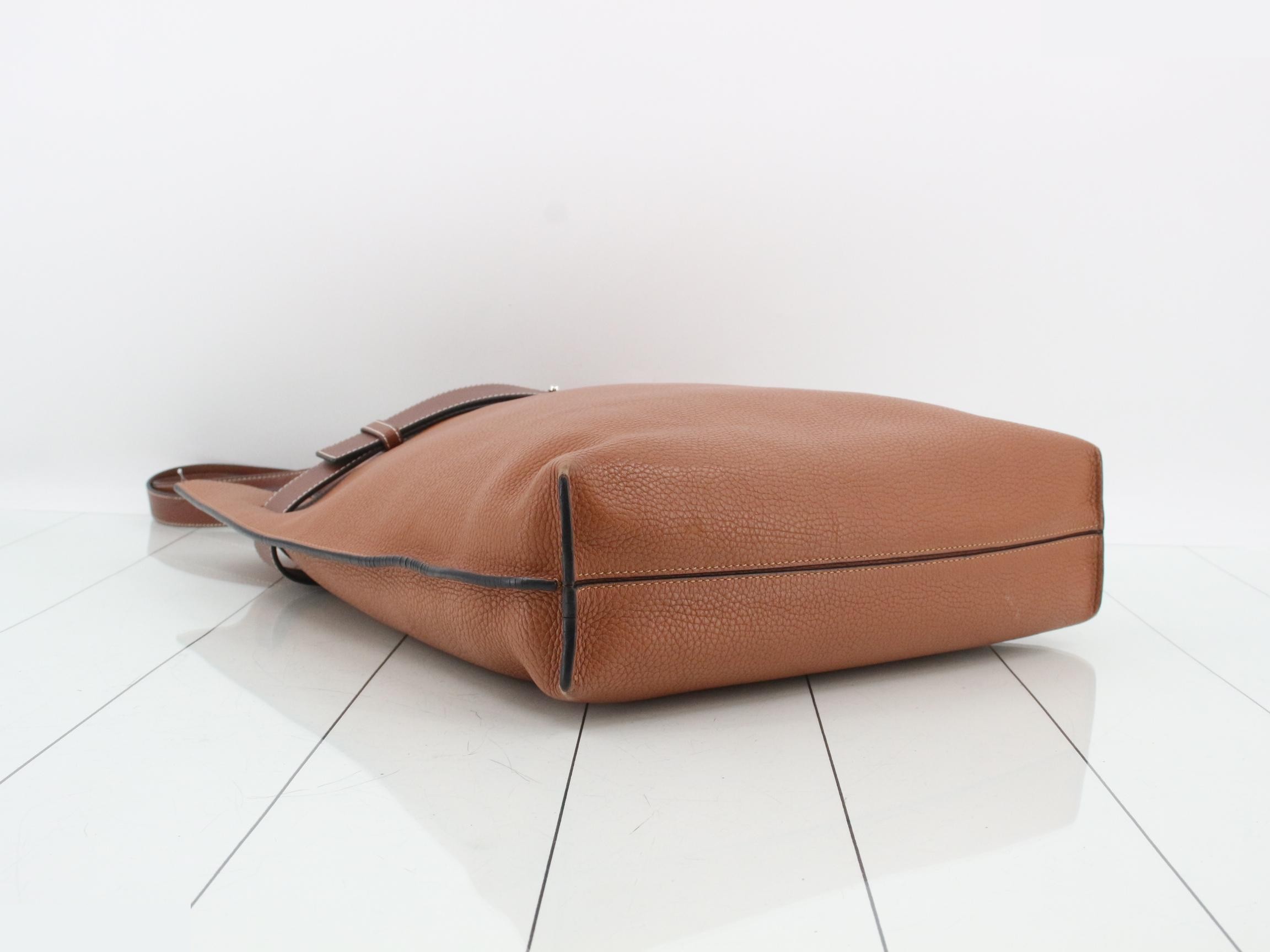 Vertical Belt Leather Tote Bag — view 5