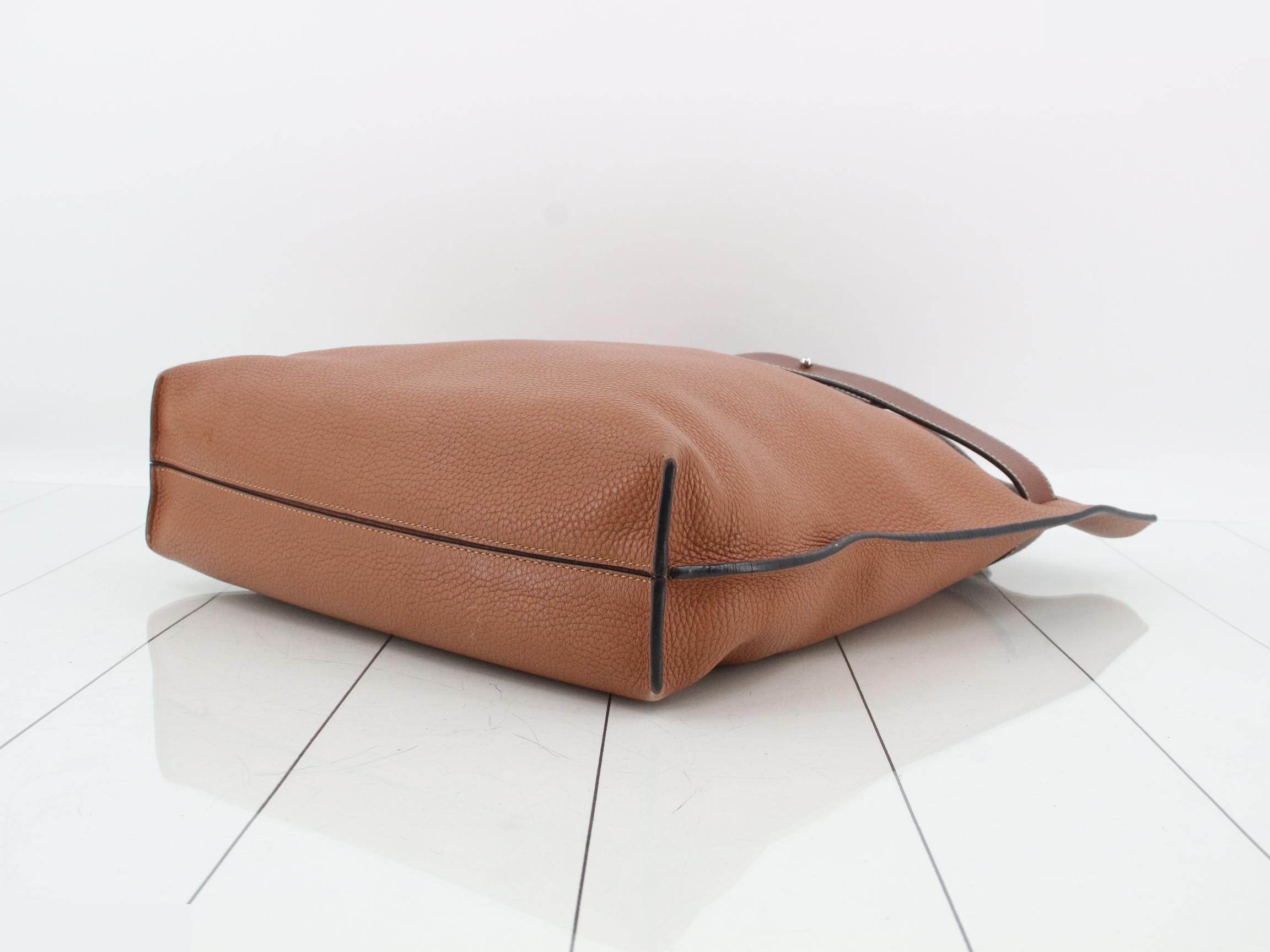 Vertical Belt Leather Tote Bag — view 6
