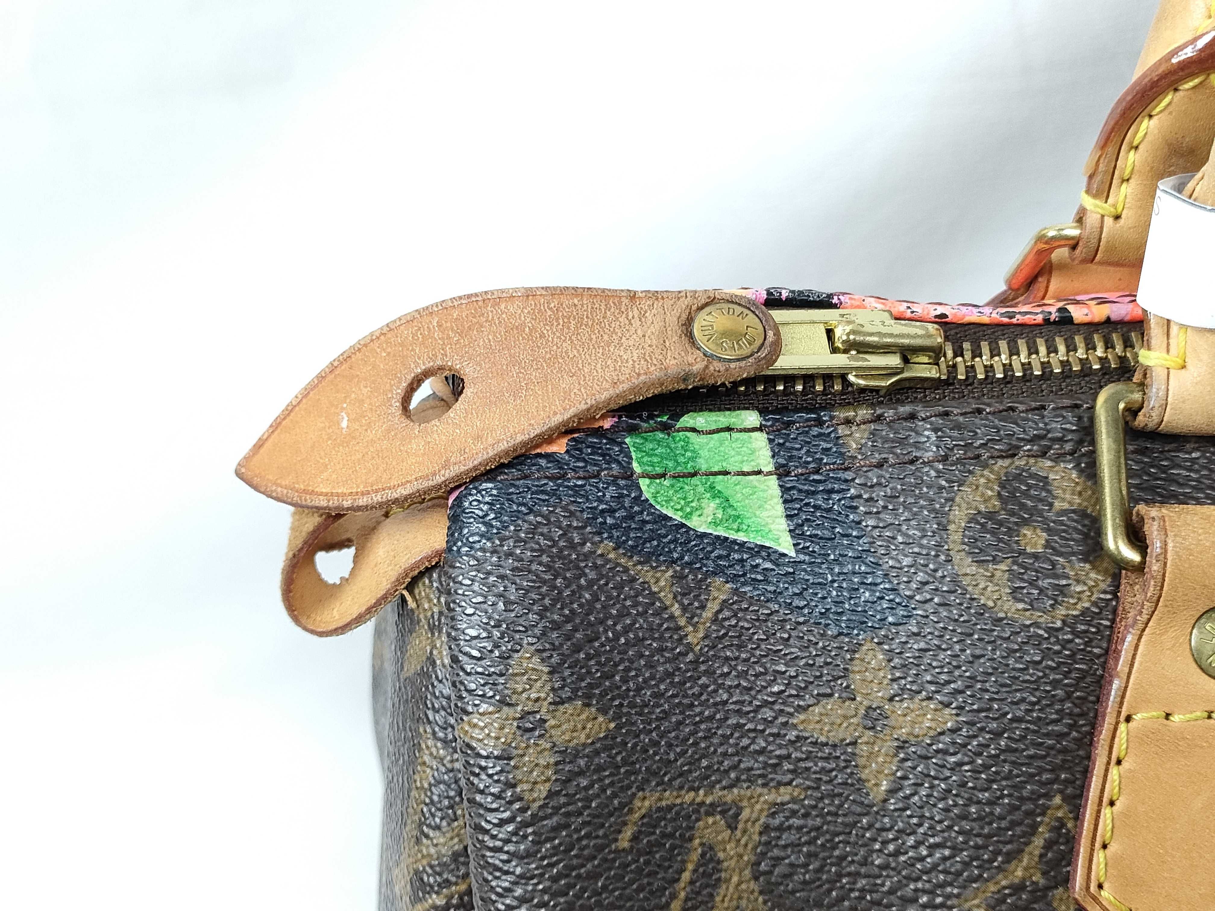 Monogram ID- Cow Skin Monogram Rose Speedy 30 Handbag Brown SP5028 M4861 Handbag — view 4