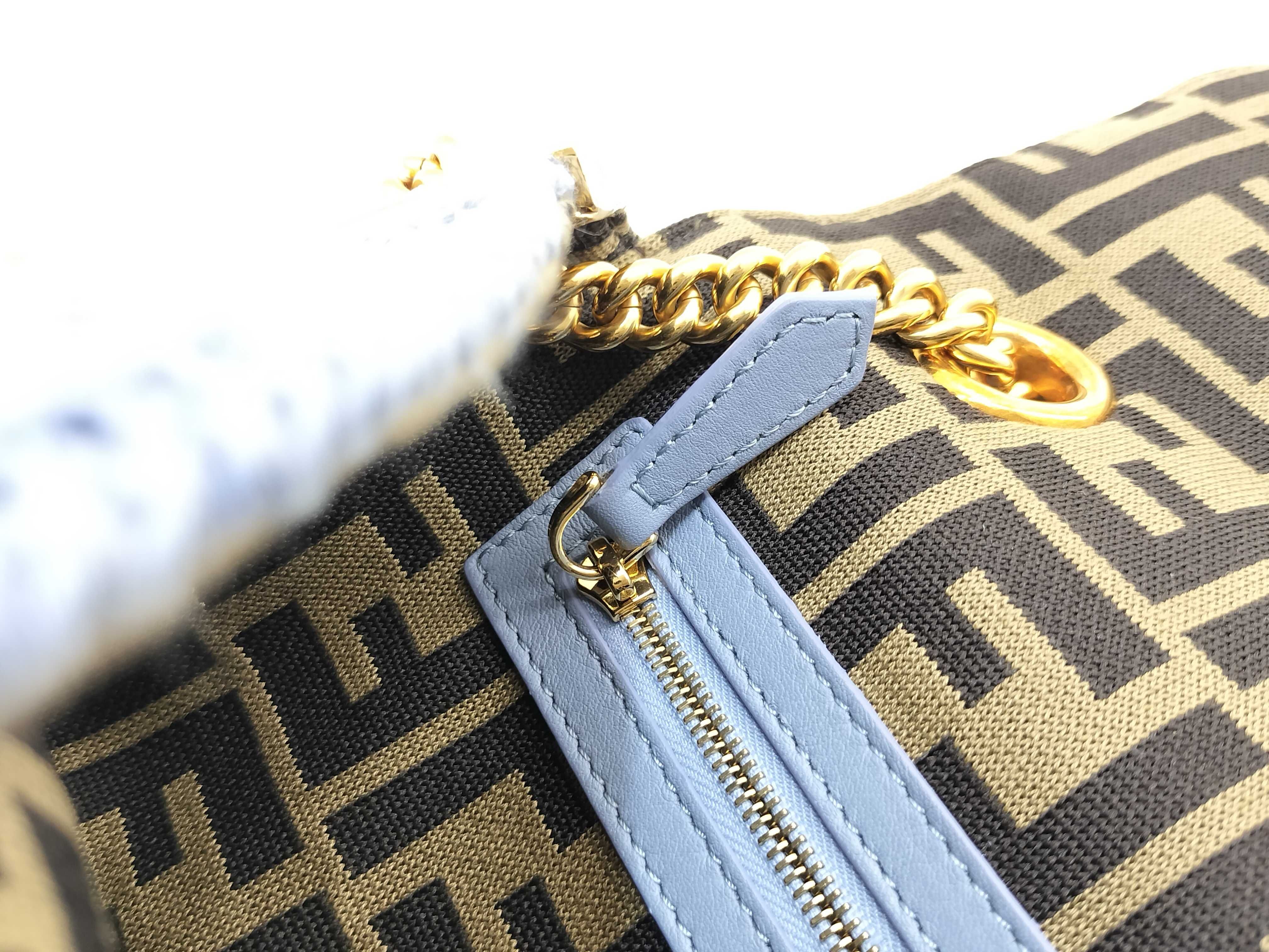 Knit Baguette Embroidered Chain Shoulder Bag — view 12