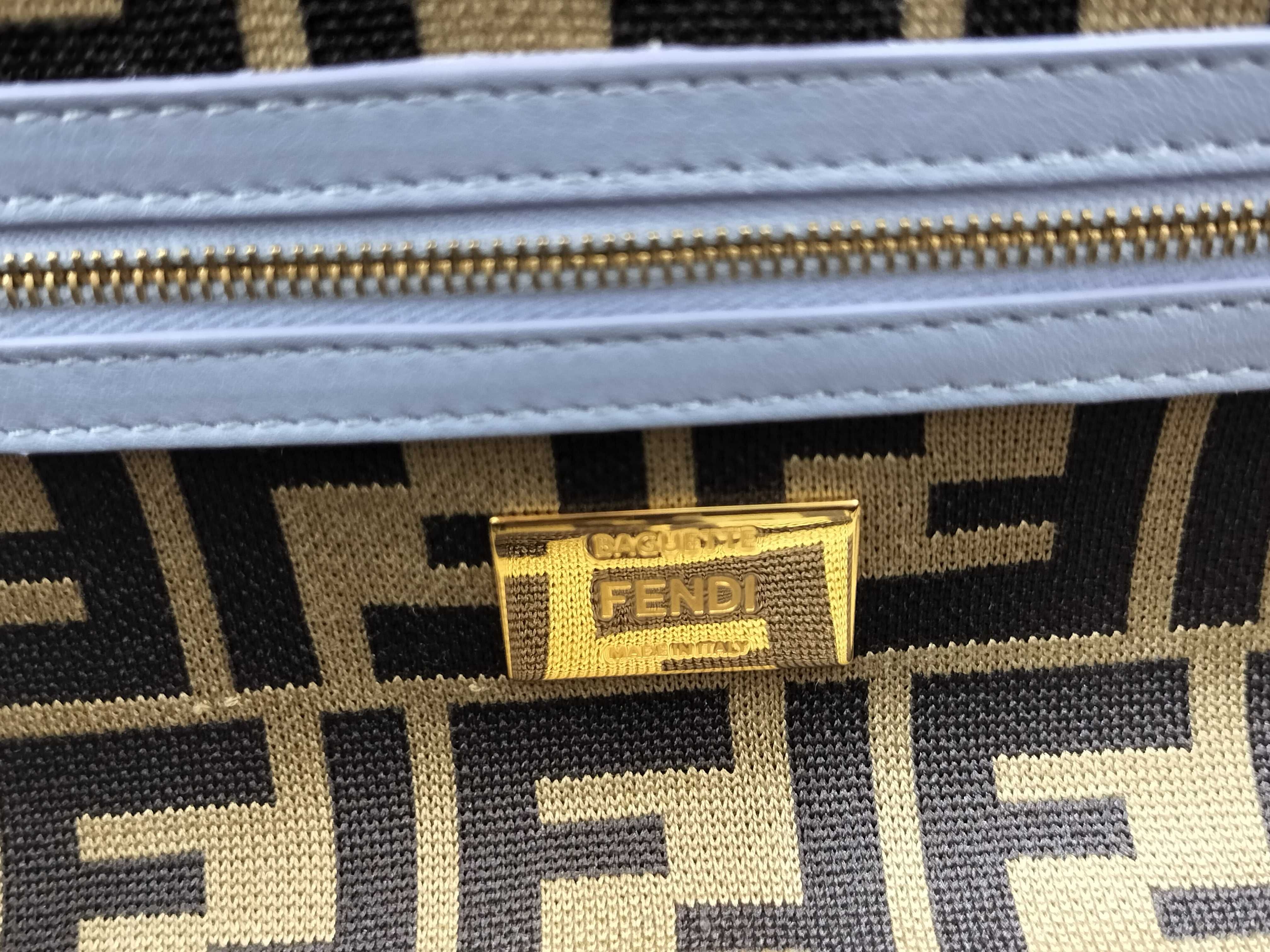 Knit Baguette Embroidered Chain Shoulder Bag — view 14