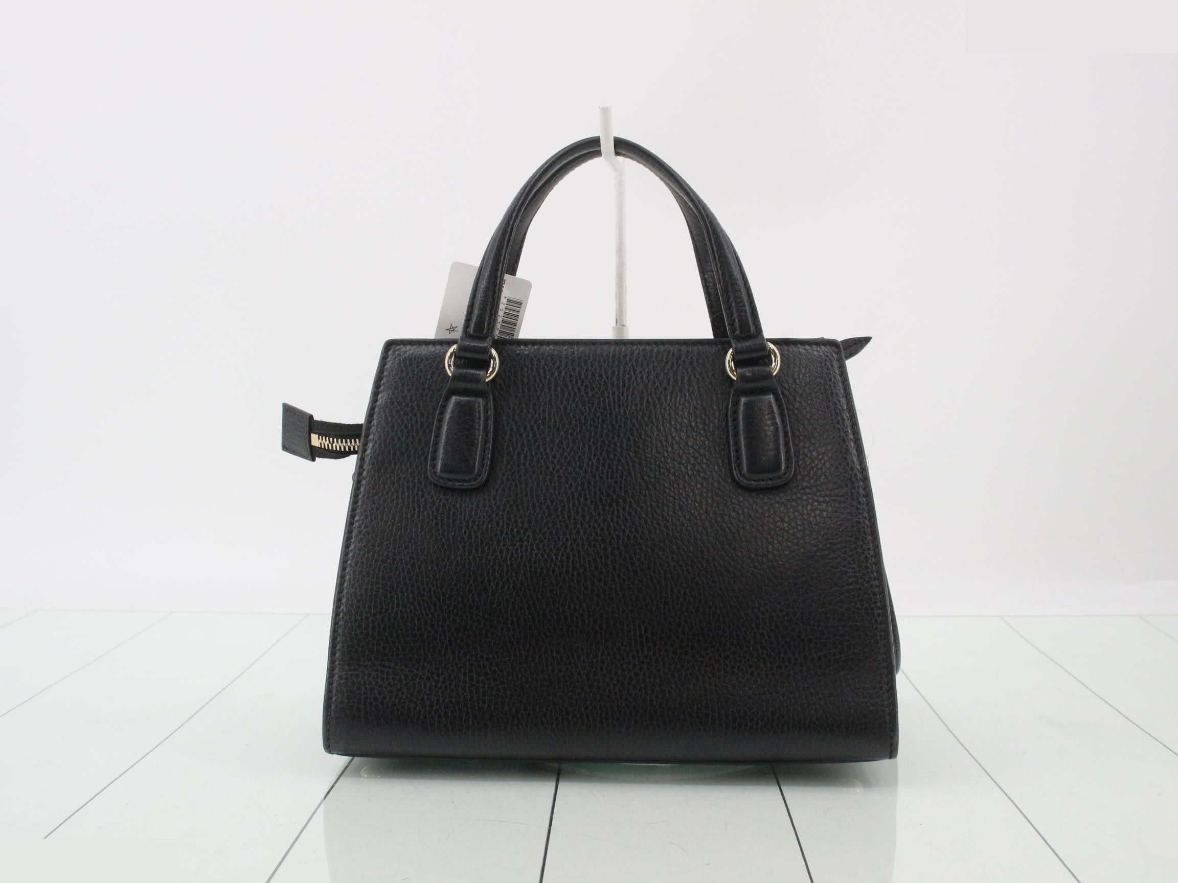 Soho 2-Way Shoulder Bag, Black Leather, 607722 — view 2