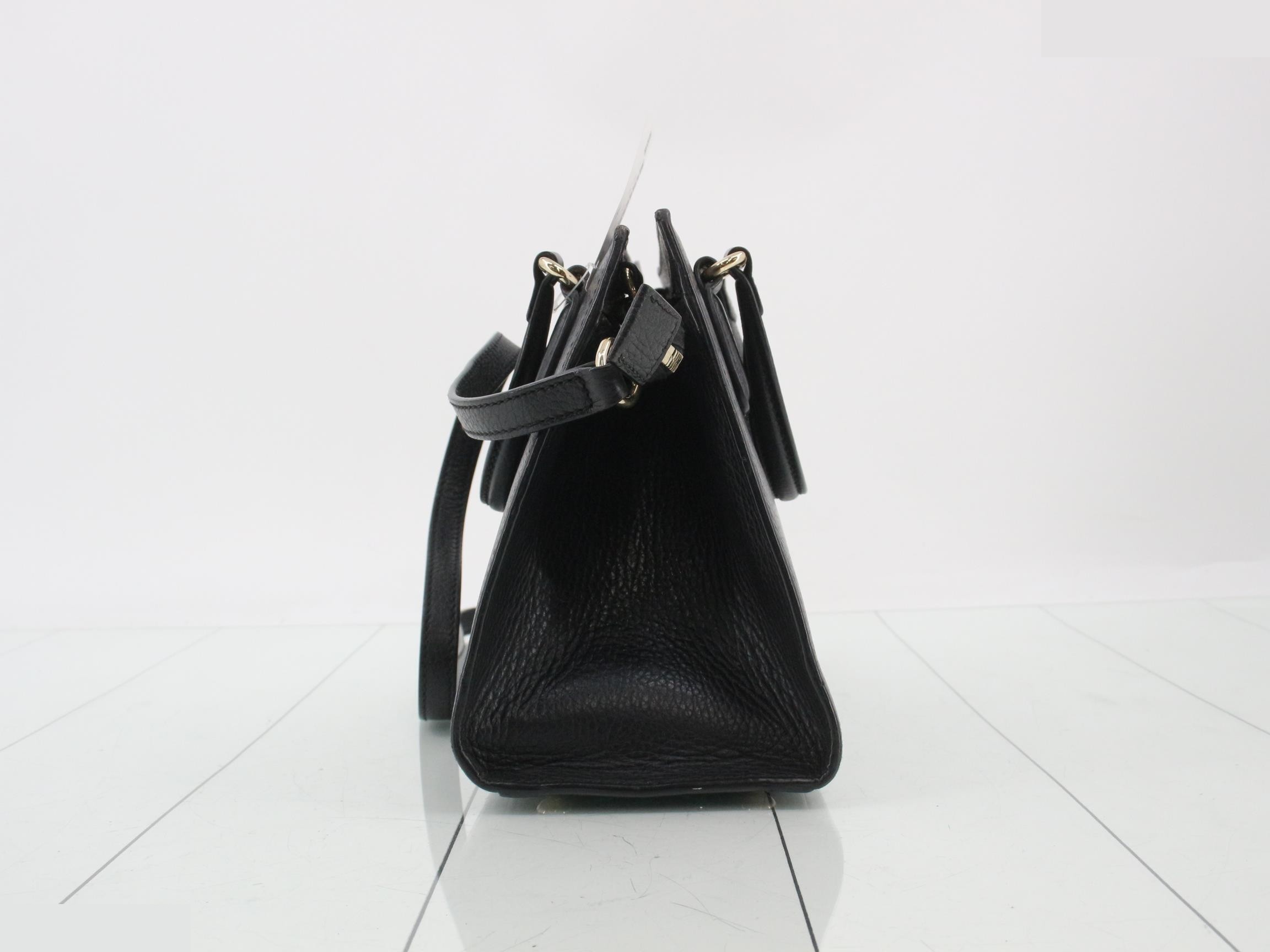 Soho 2-Way Shoulder Bag, Black Leather, 607722 — view 3