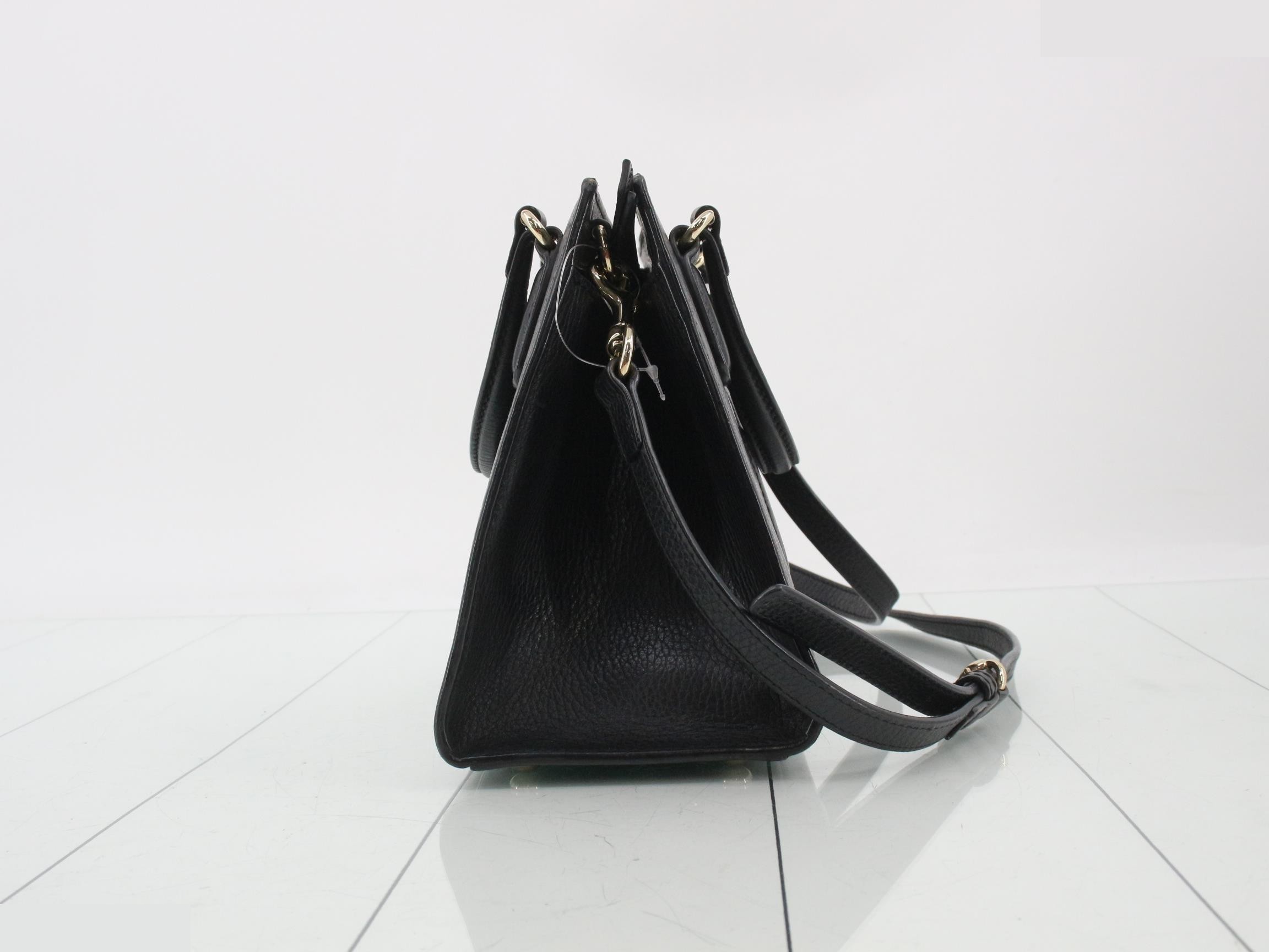 Soho 2-Way Shoulder Bag, Black Leather, 607722 — view 4