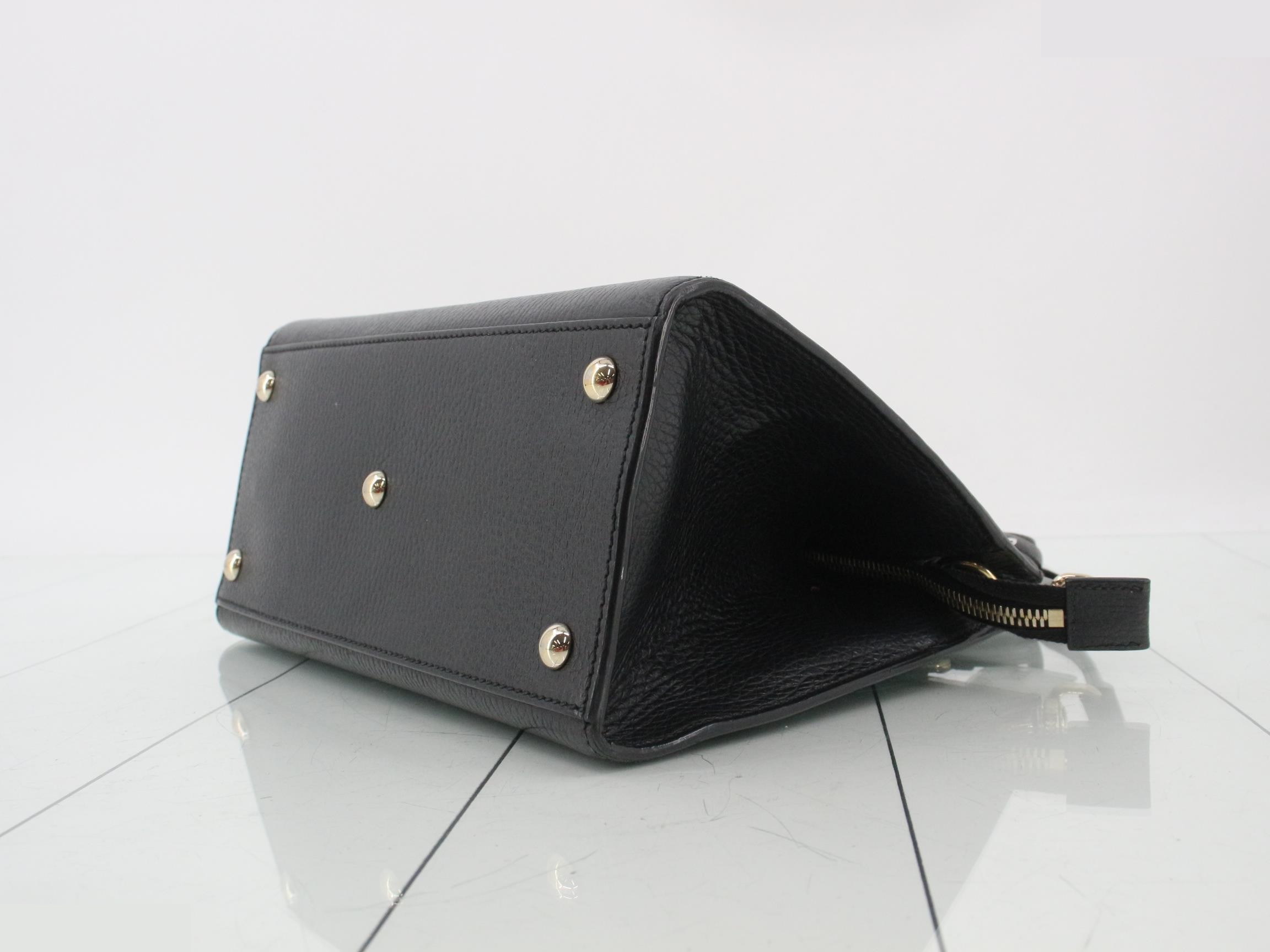 Soho 2-Way Shoulder Bag, Black Leather, 607722 — view 6