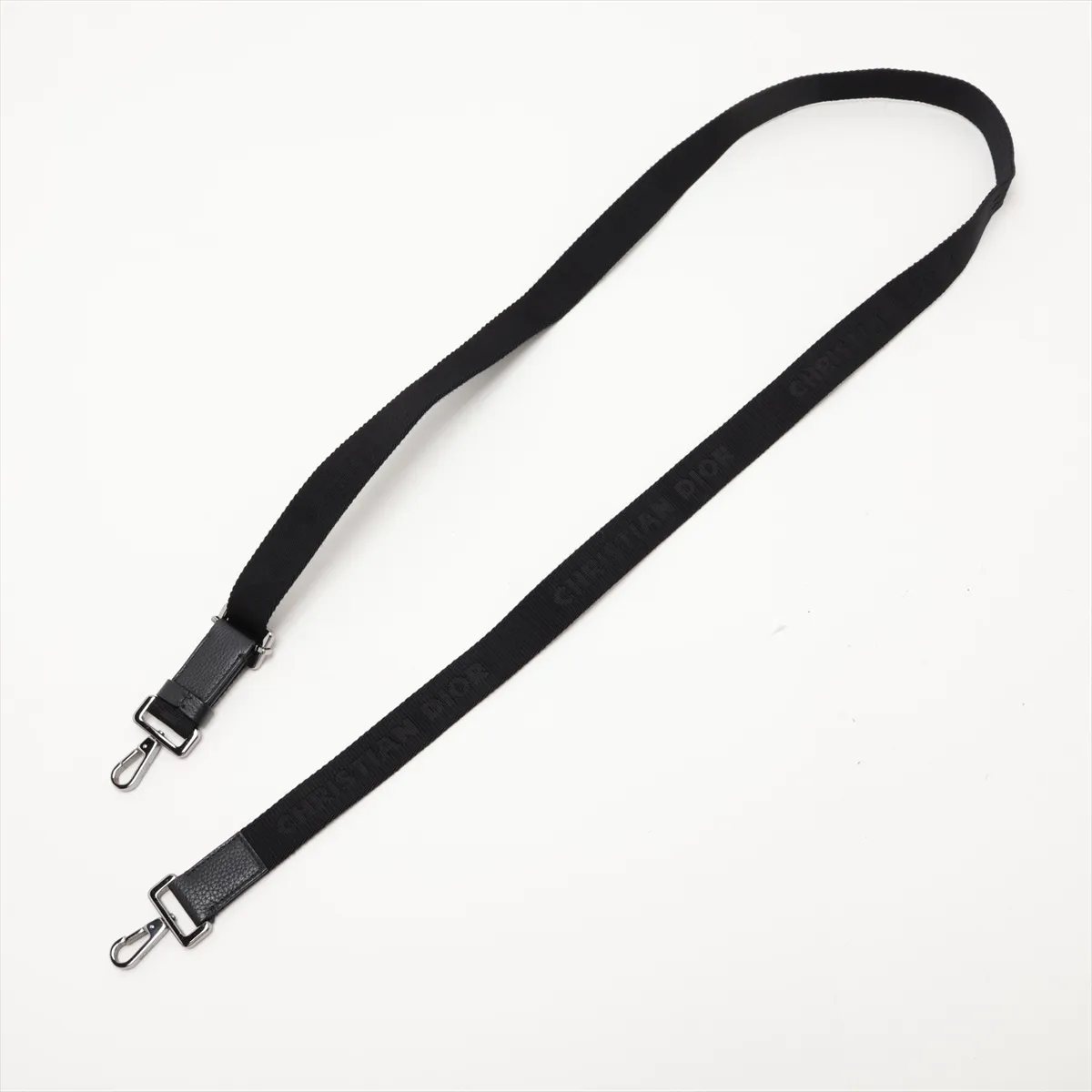 Oblique Canvas x Leather Shoulder Bag, Black — view 5