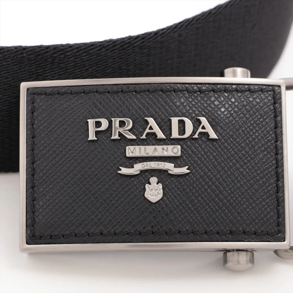 belt, nylon and leather, black, — view 5
