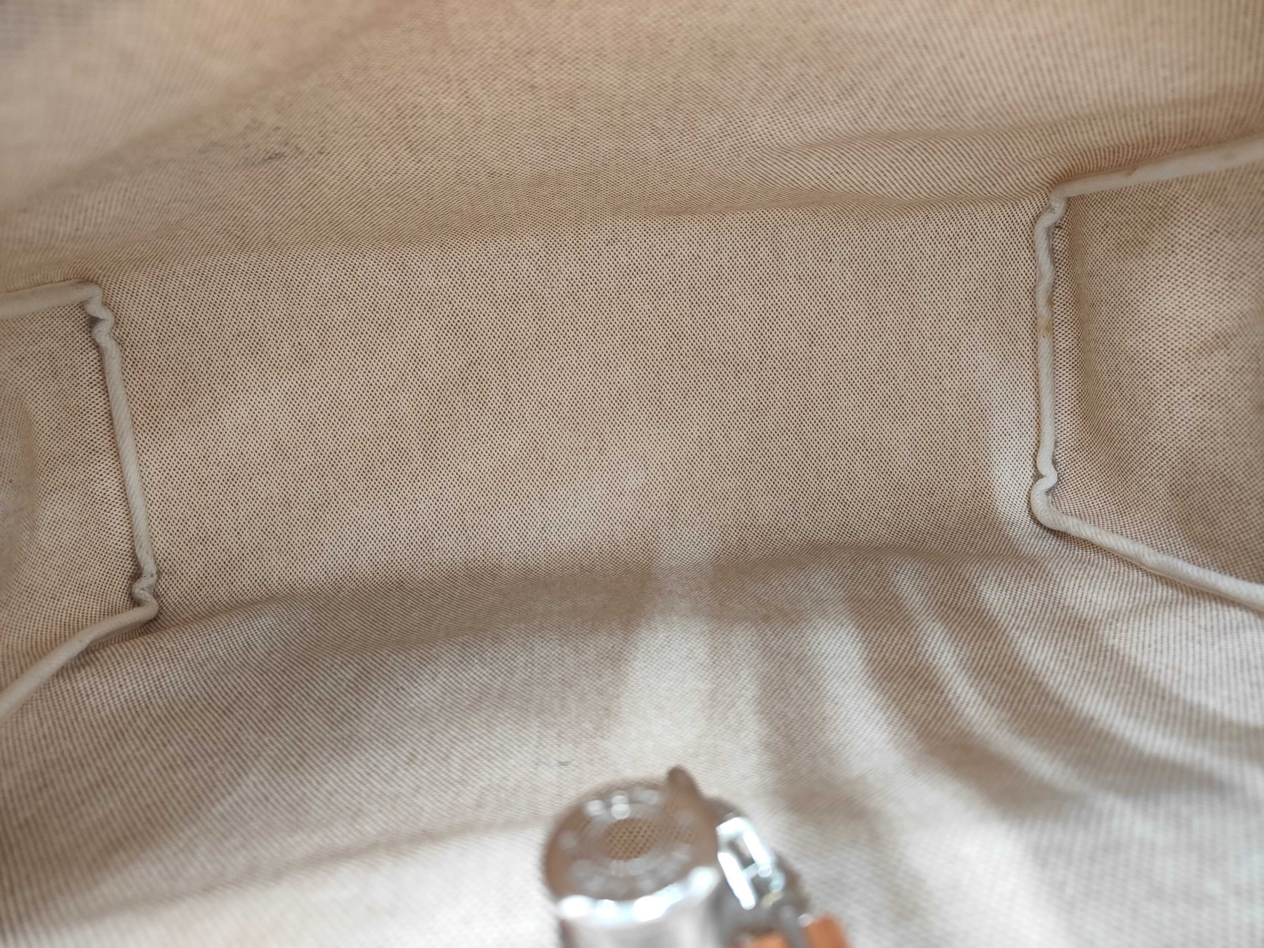 Herbag MM Toile H x Vache Hunter Beige x Natural Silver Hardware C: 1999 Shoulder Bag — view 9