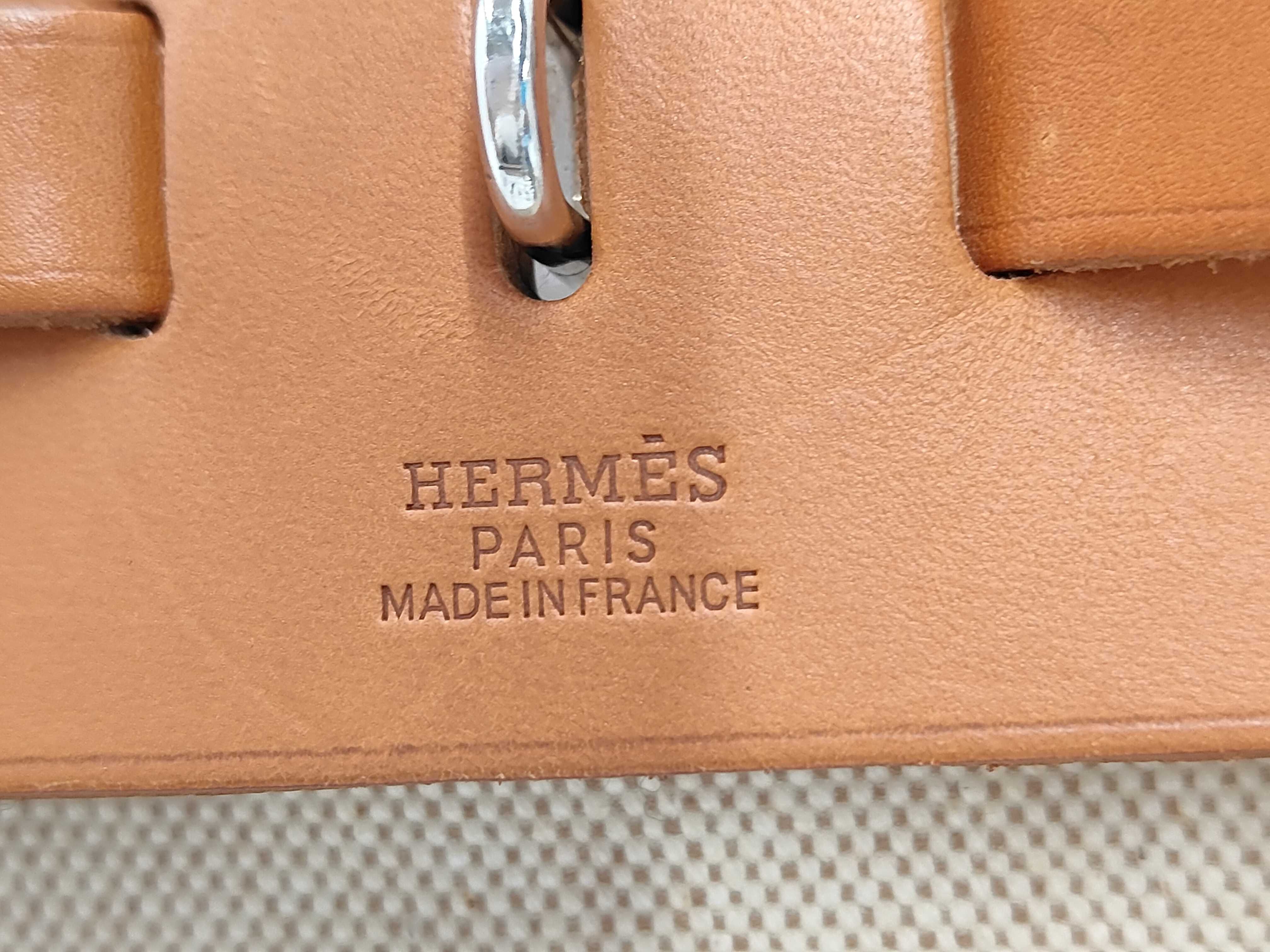Herbag MM Toile H x Vache Hunter Beige x Natural Silver Hardware C: 1999 Shoulder Bag — view 10