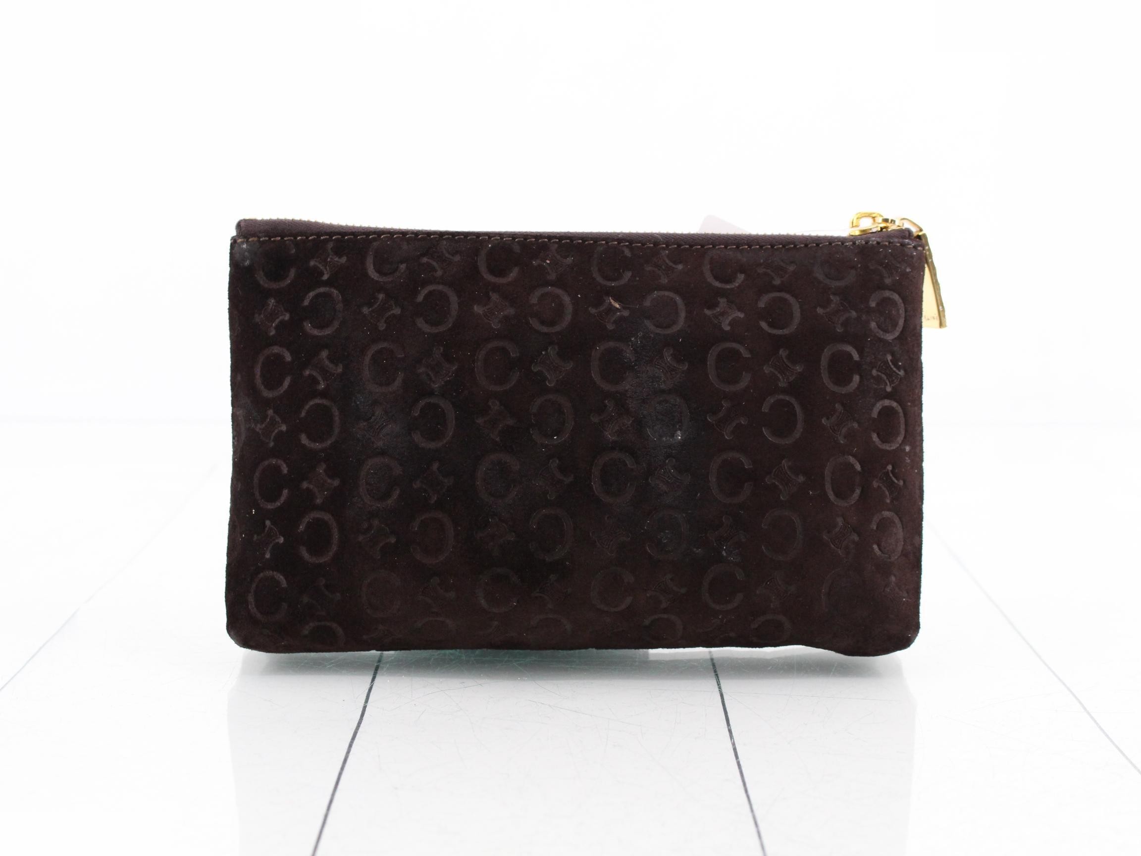 Embossed suede pouch — view 2