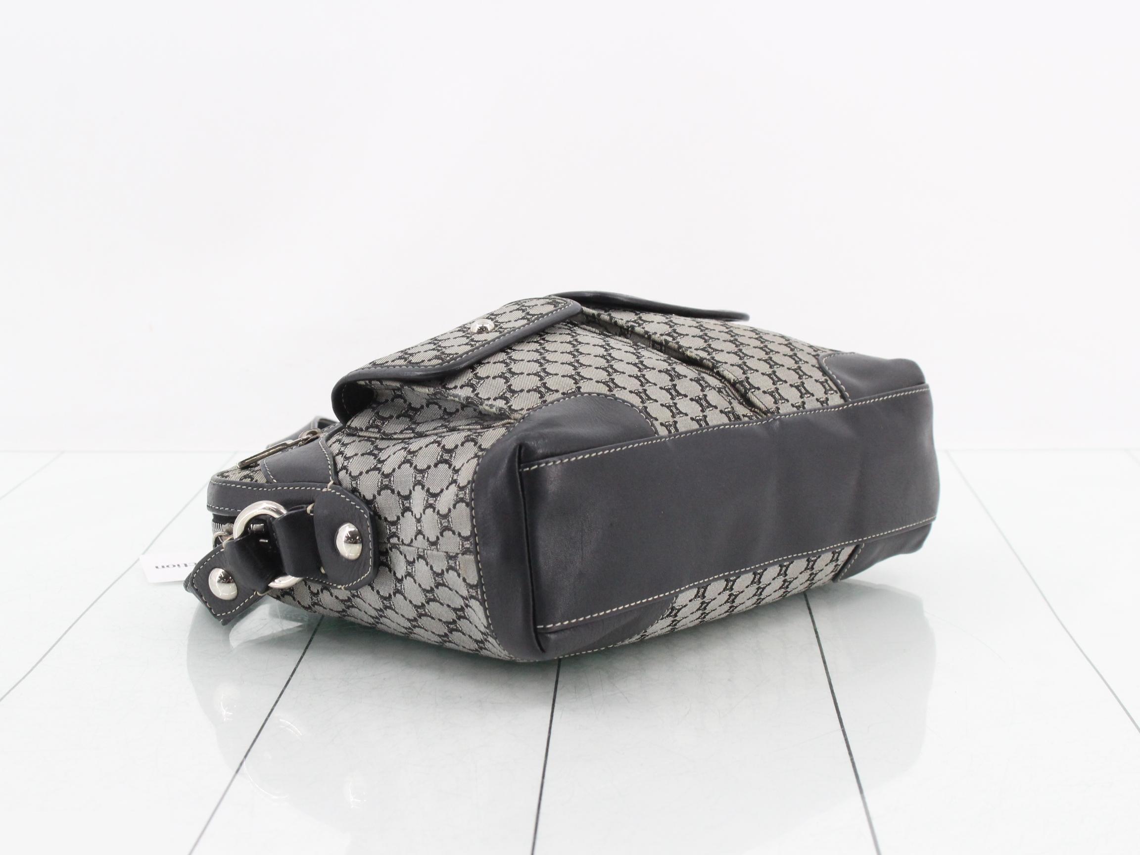 shoulder bag for women, Macadam pattern, gray/black, cross-body, leather. — view 5