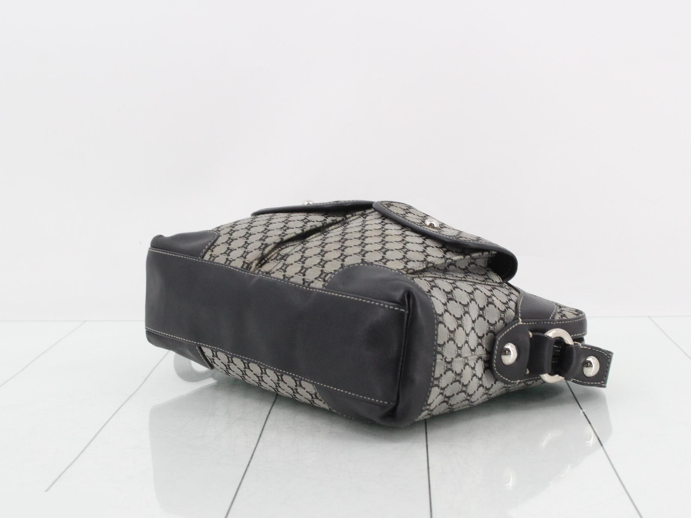 shoulder bag for women, Macadam pattern, gray/black, cross-body, leather. — view 6