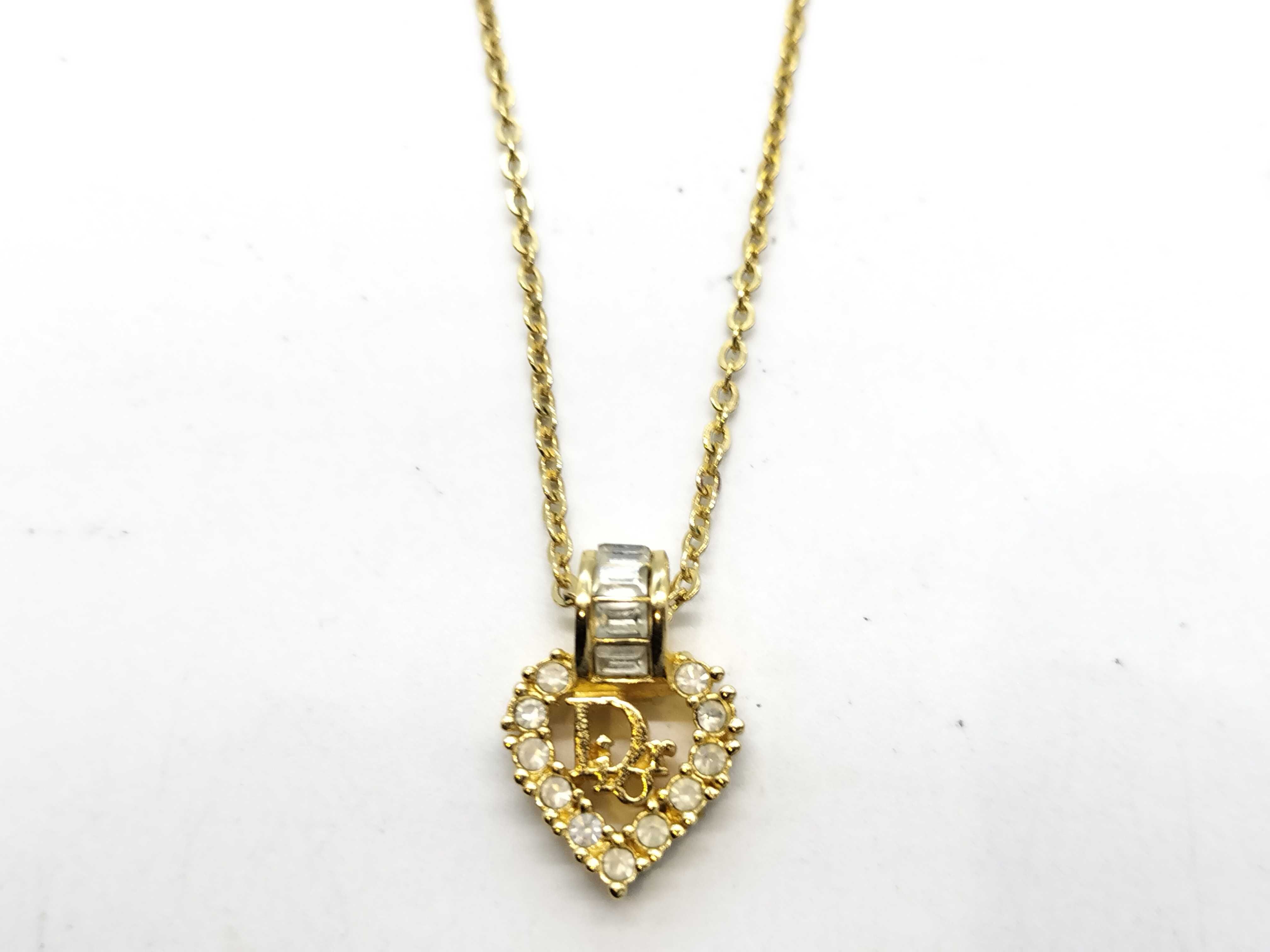 Logo Heart Rhinestone Necklace