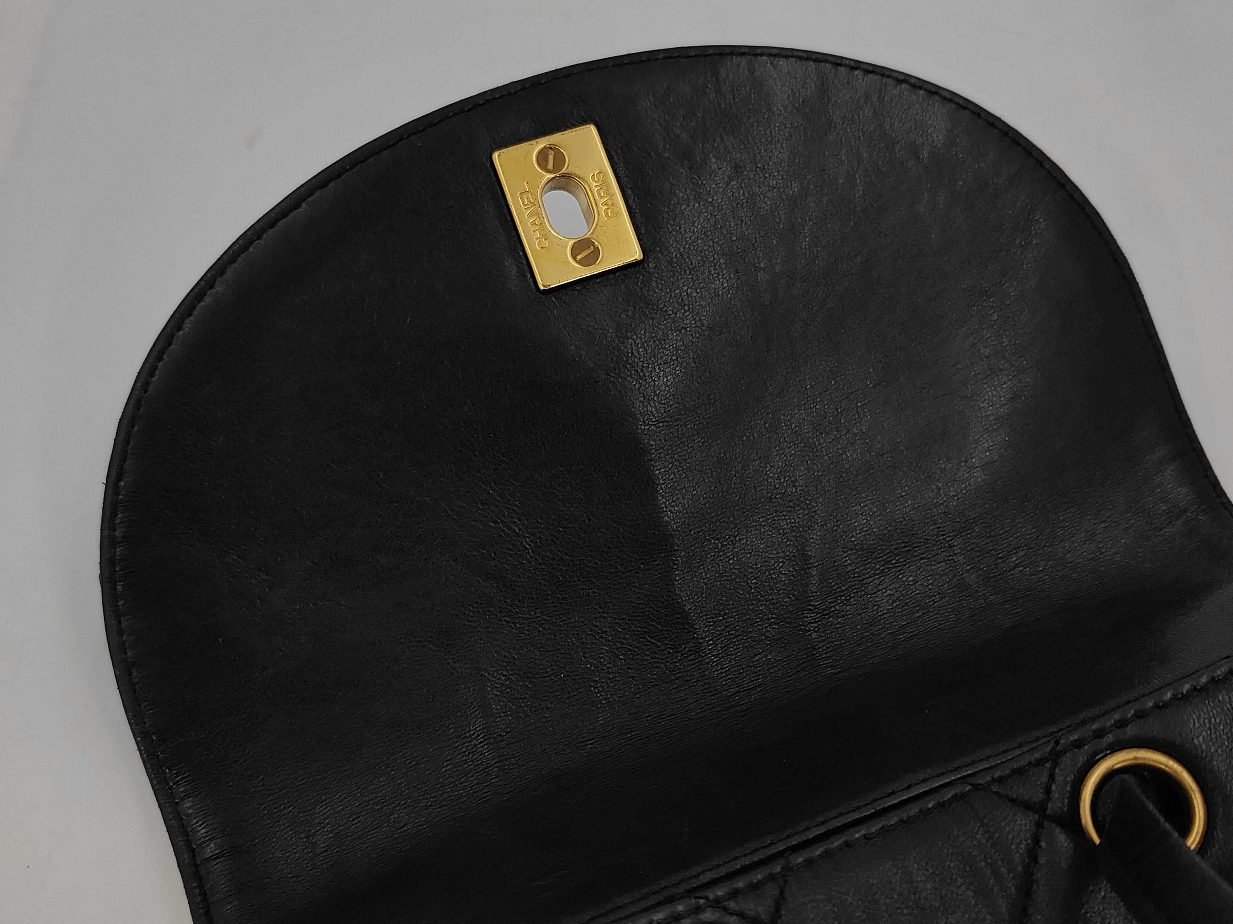 Matelassé Turnlock Backpack, Black with Gold Hardware, Series 3, Chain — view 11