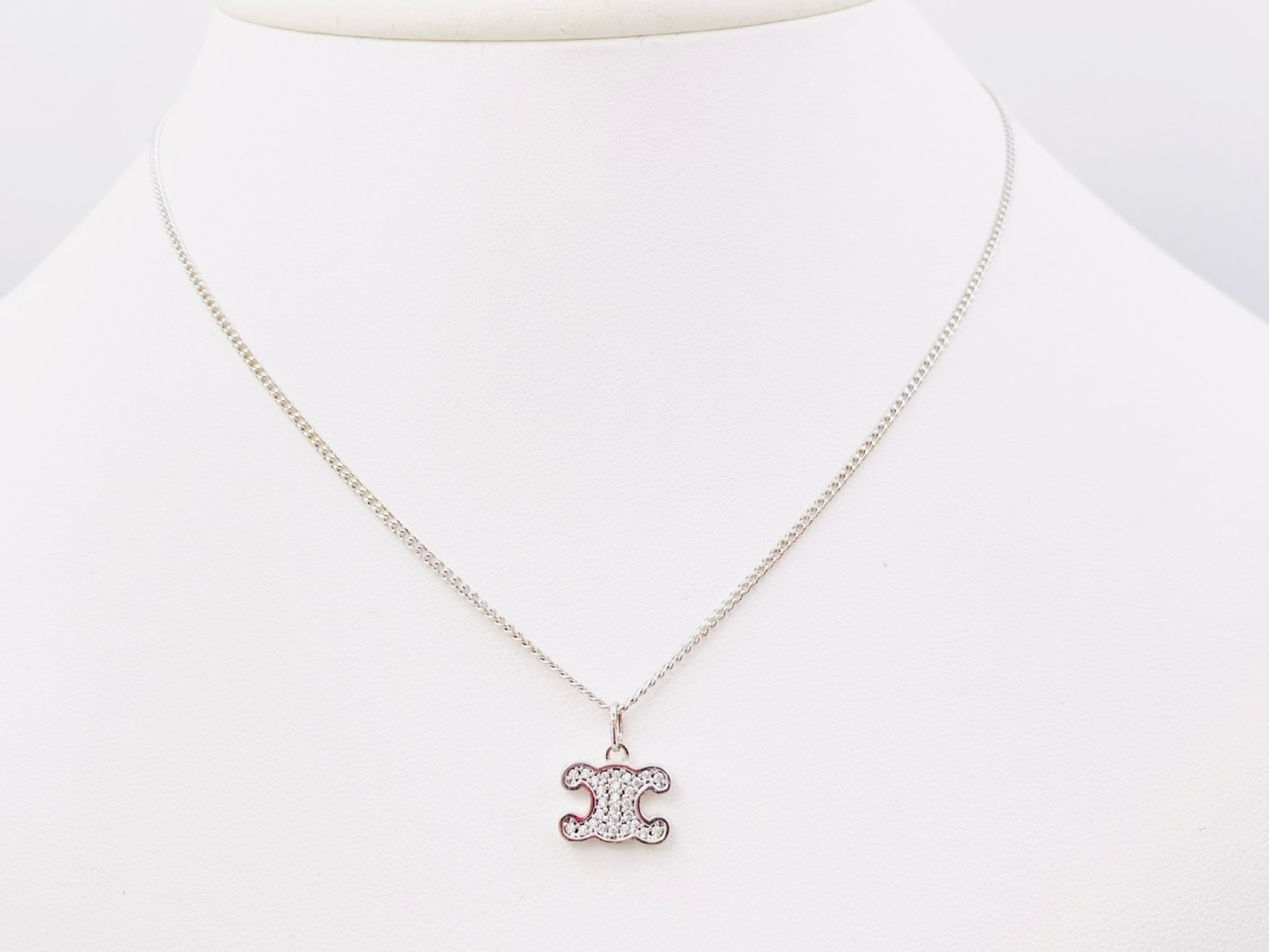 Triomphe Rhinestone Silver Necklace — view 2