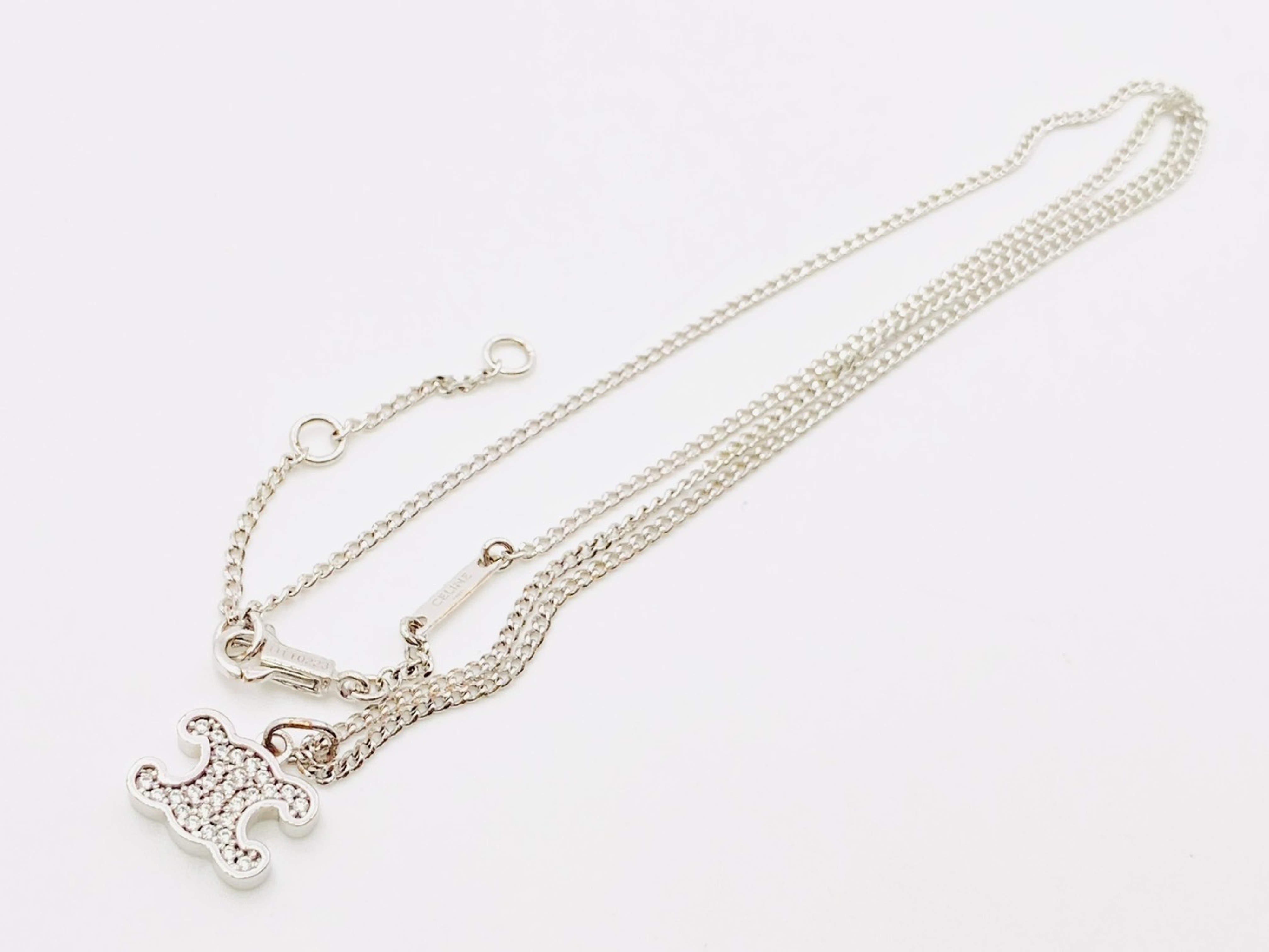 Triomphe Rhinestone Silver Necklace — view 3
