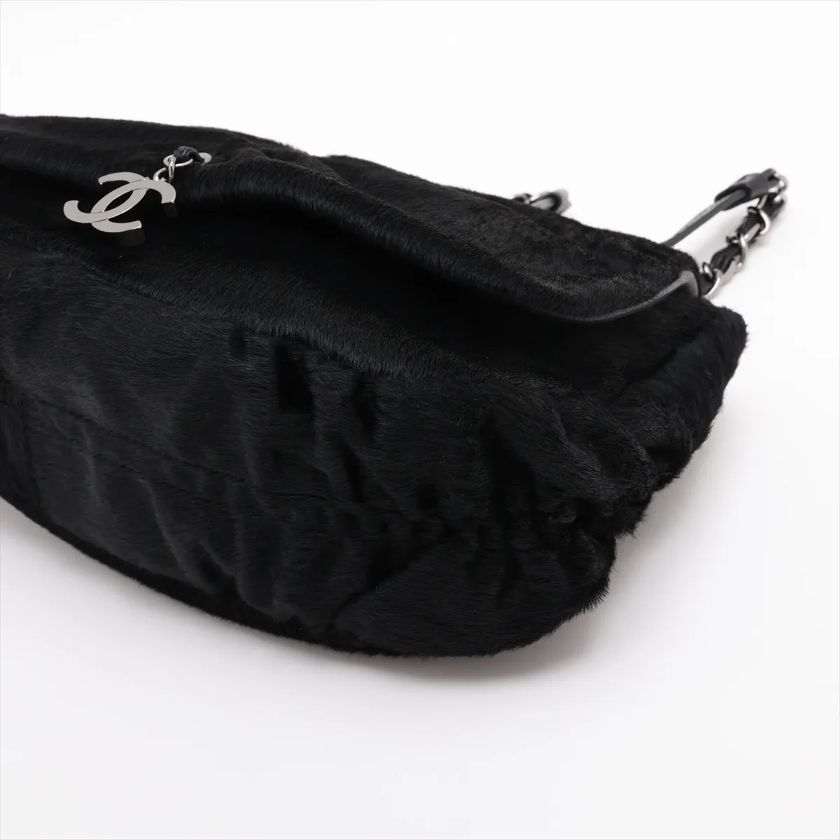 Coco Mark Calfskin Chain Shoulder Bag, Black with Silver Hardware, Item No. 11701087, Series No. 11 — view 3
