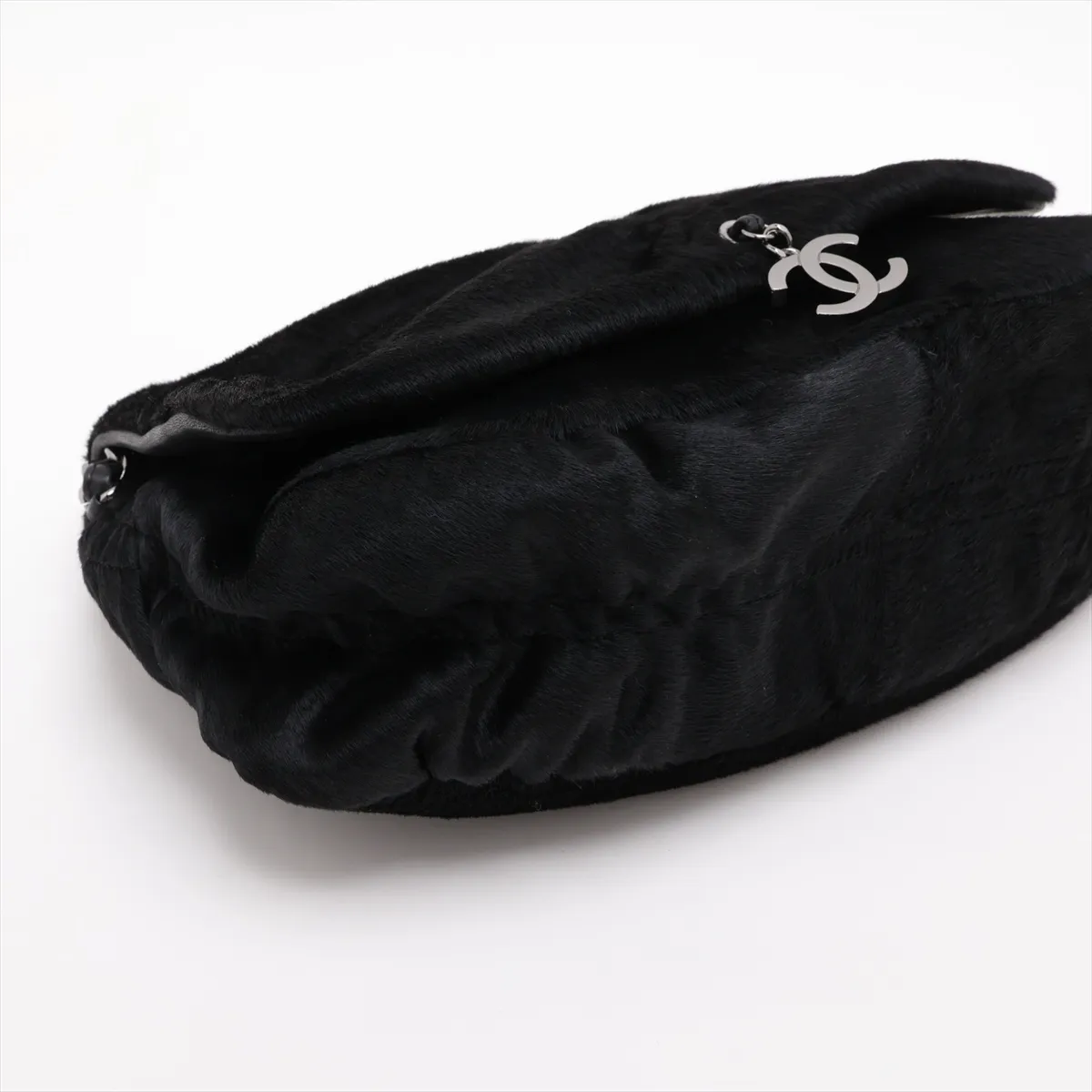 Coco Mark Calfskin Chain Shoulder Bag, Black with Silver Hardware, Item No. 11701087, Series No. 11 — view 4