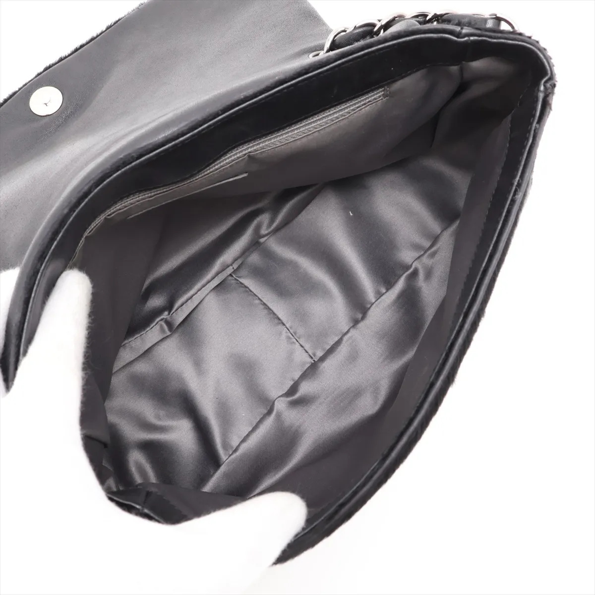 Coco Mark Calfskin Chain Shoulder Bag, Black with Silver Hardware, Item No. 11701087, Series No. 11 — view 7