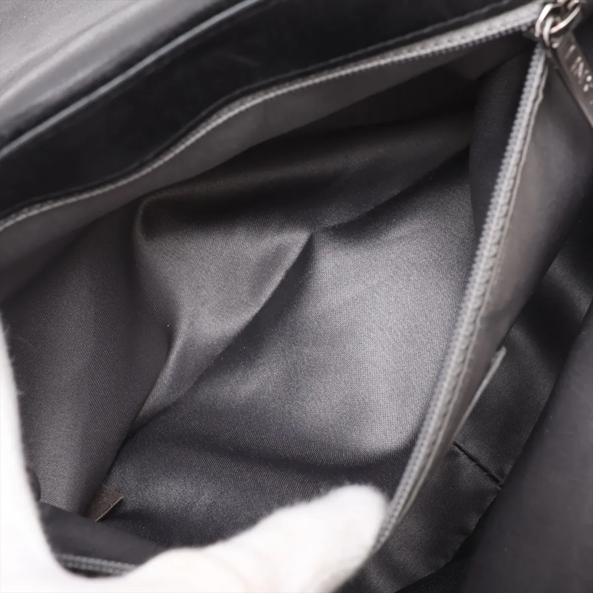 Coco Mark Calfskin Chain Shoulder Bag, Black with Silver Hardware, Item No. 11701087, Series No. 11 — view 8