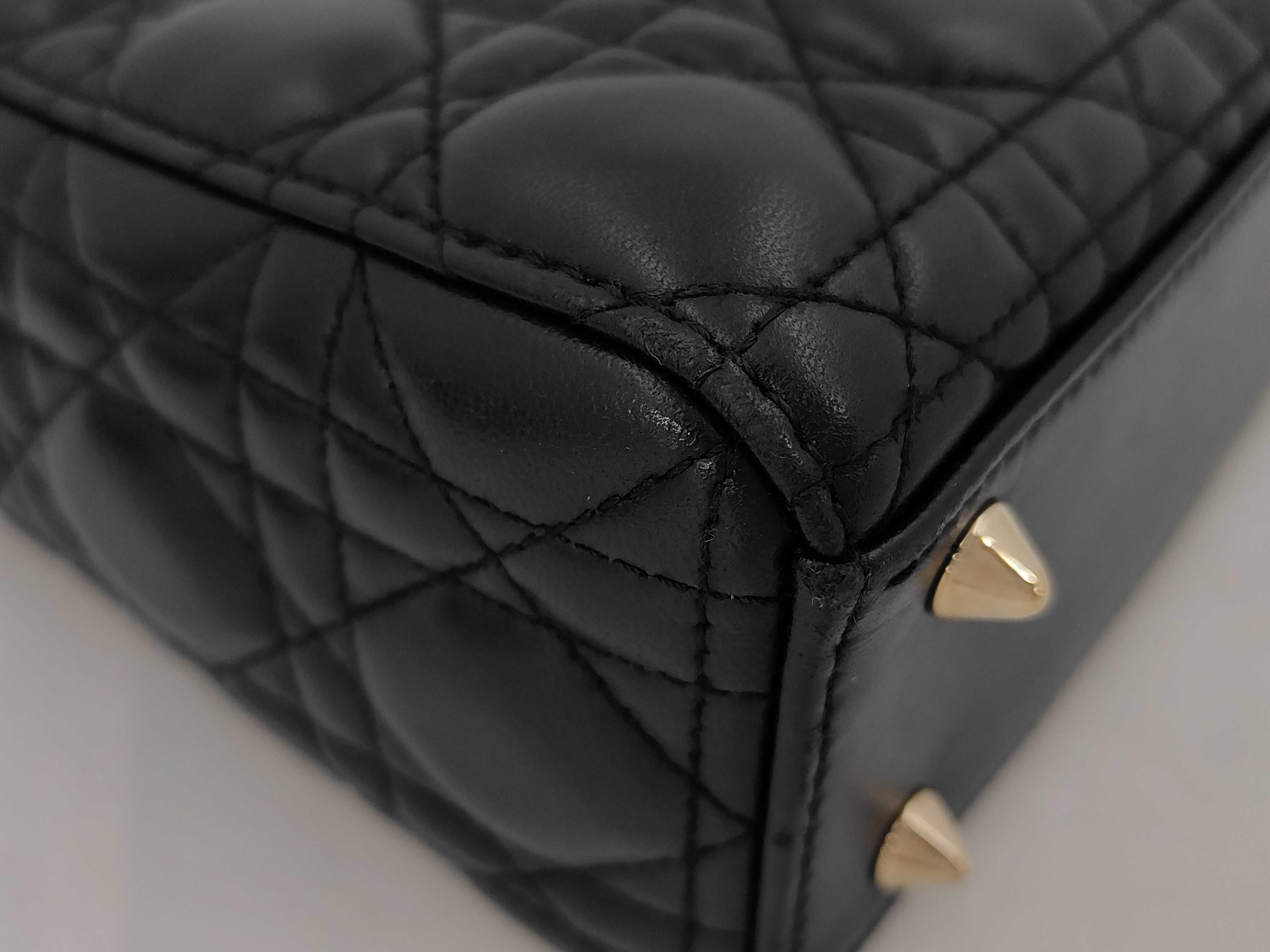 Lady Dior My ABCDior Small Cannage Lambskin Black Gold Hardware Shoulder Bag M0538OCEA_M900 — view 3