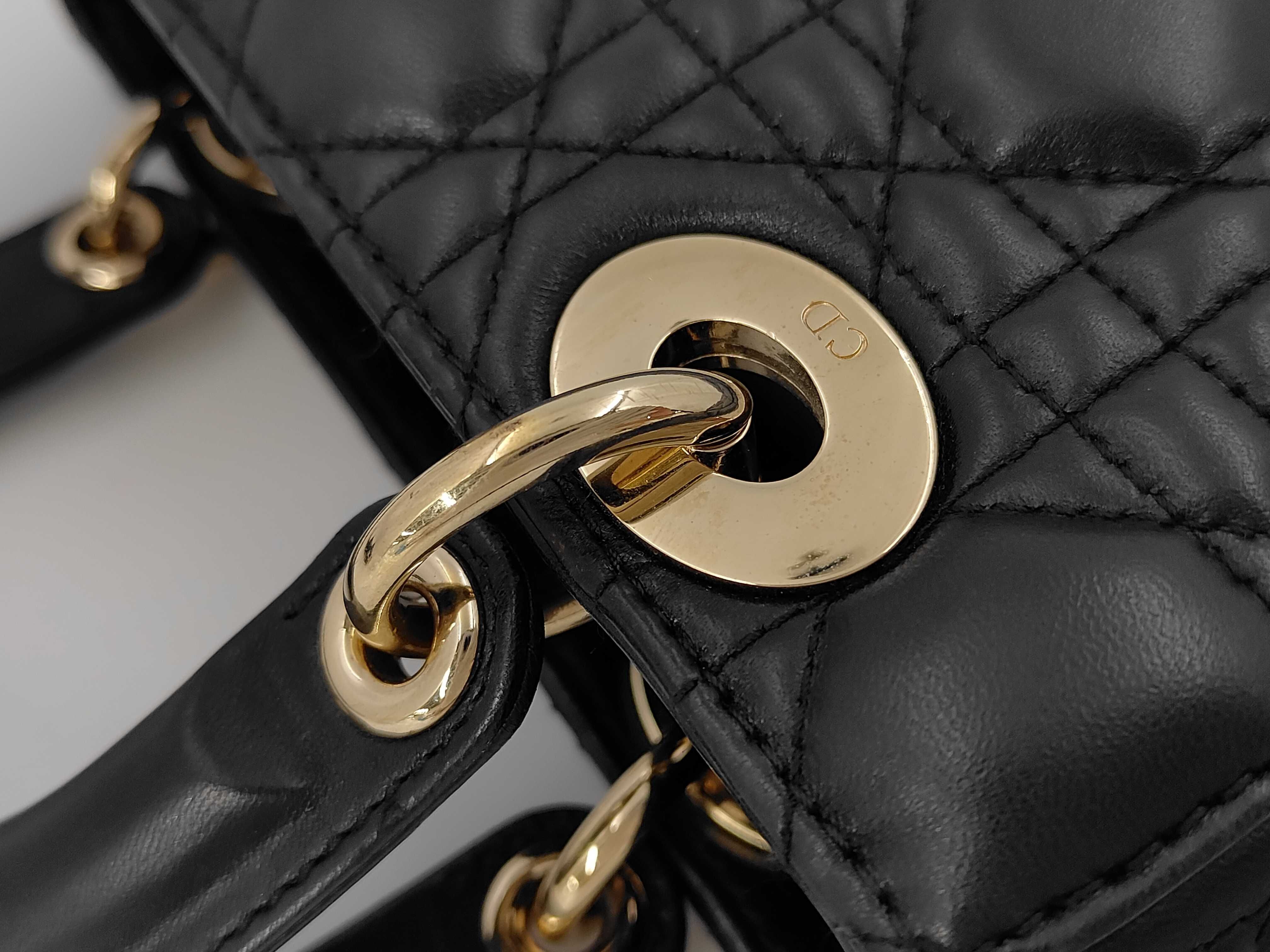 Lady Dior My ABCDior Small Cannage Lambskin Black Gold Hardware Shoulder Bag M0538OCEA_M900 — view 7