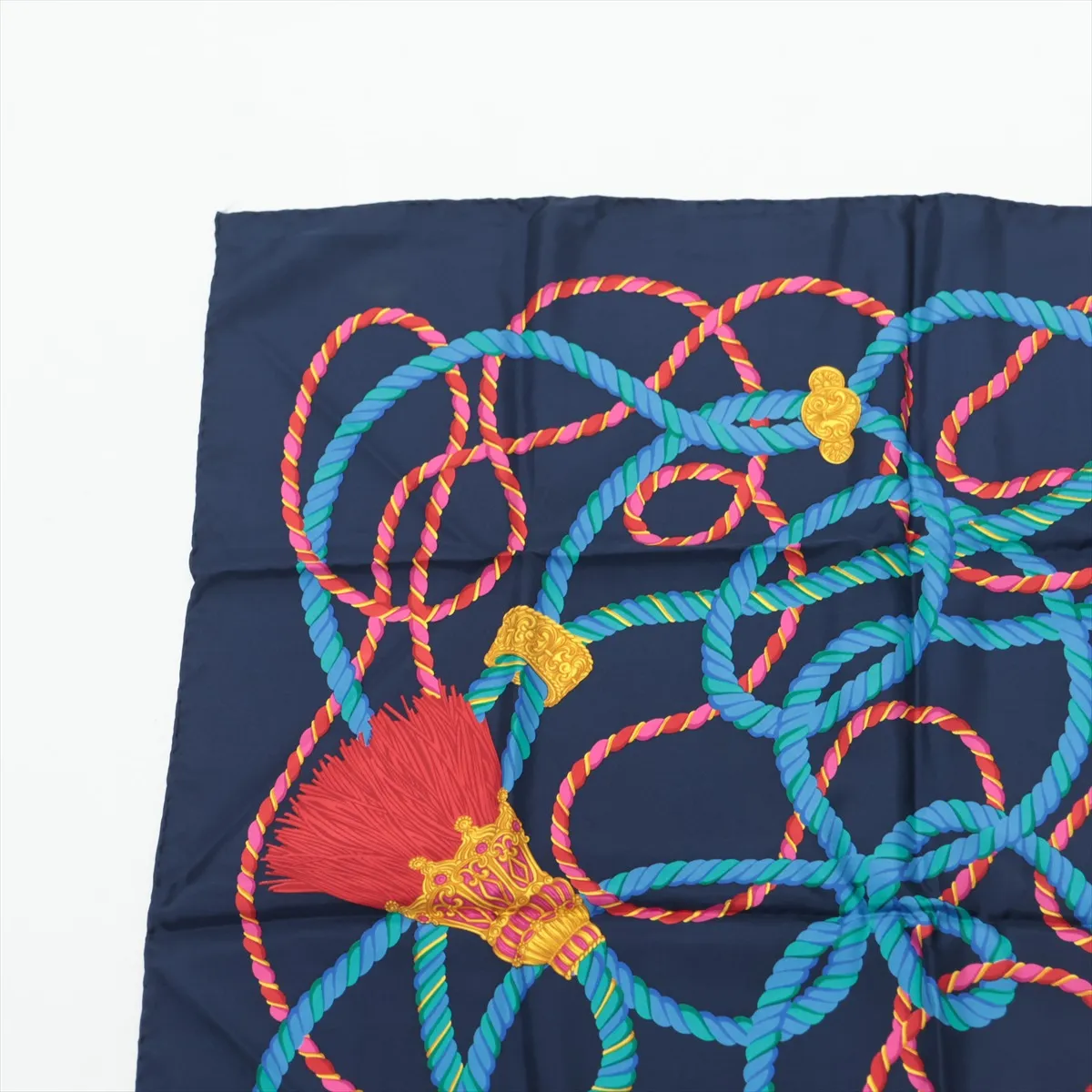 scarf silk navy thread — view 2