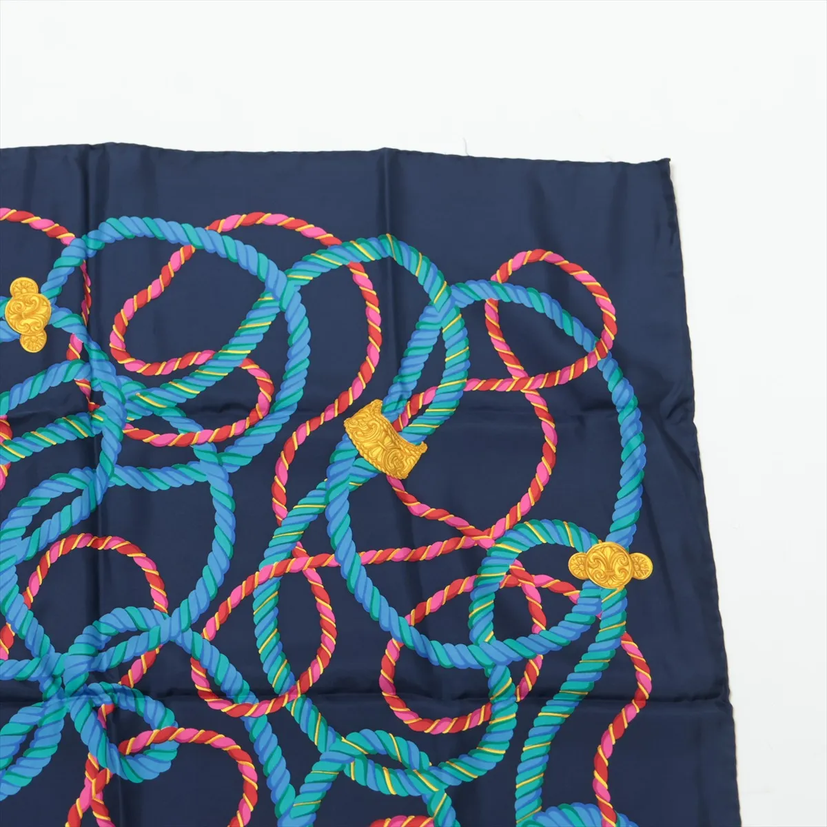 scarf silk navy thread — view 3