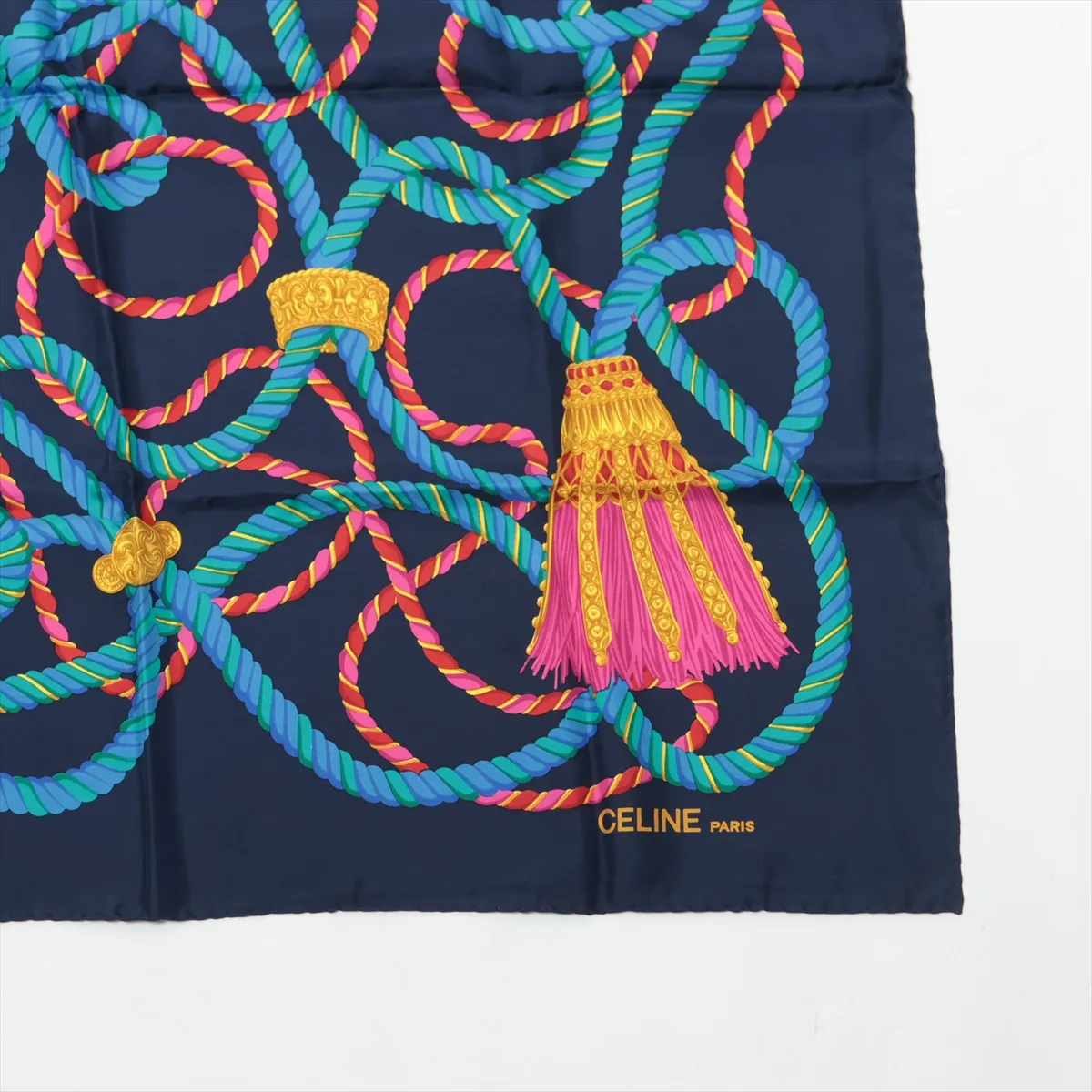 scarf silk navy thread — view 4