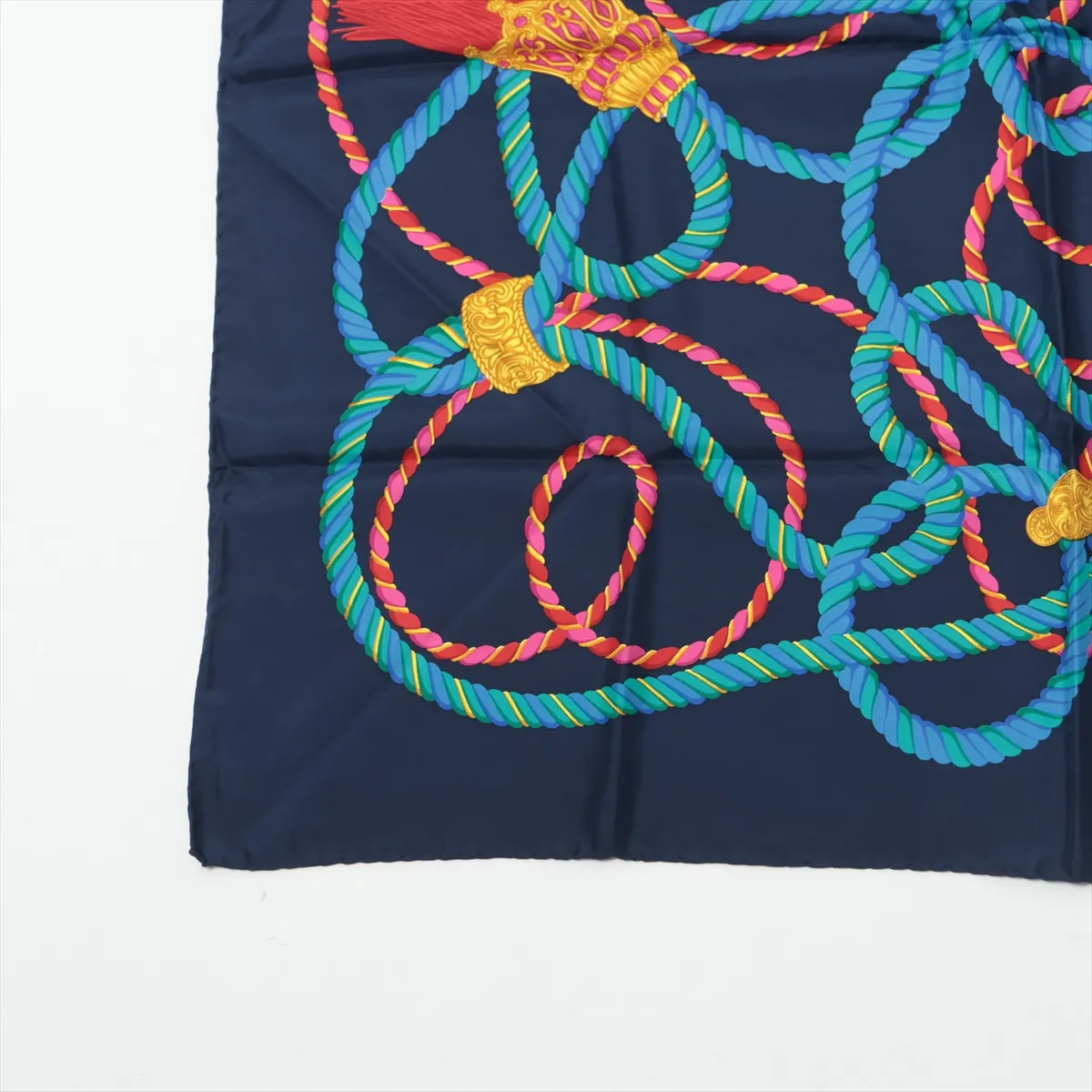 scarf silk navy thread — view 5