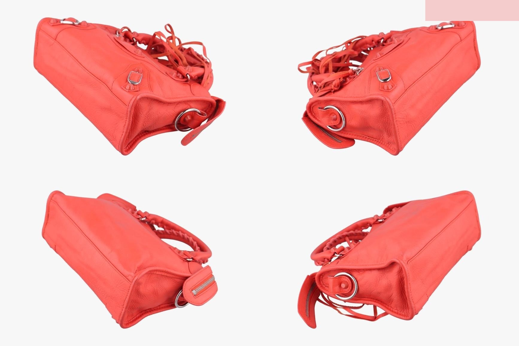 Electric Perforated Motorcycle City Lambskin Orange Red — view 4
