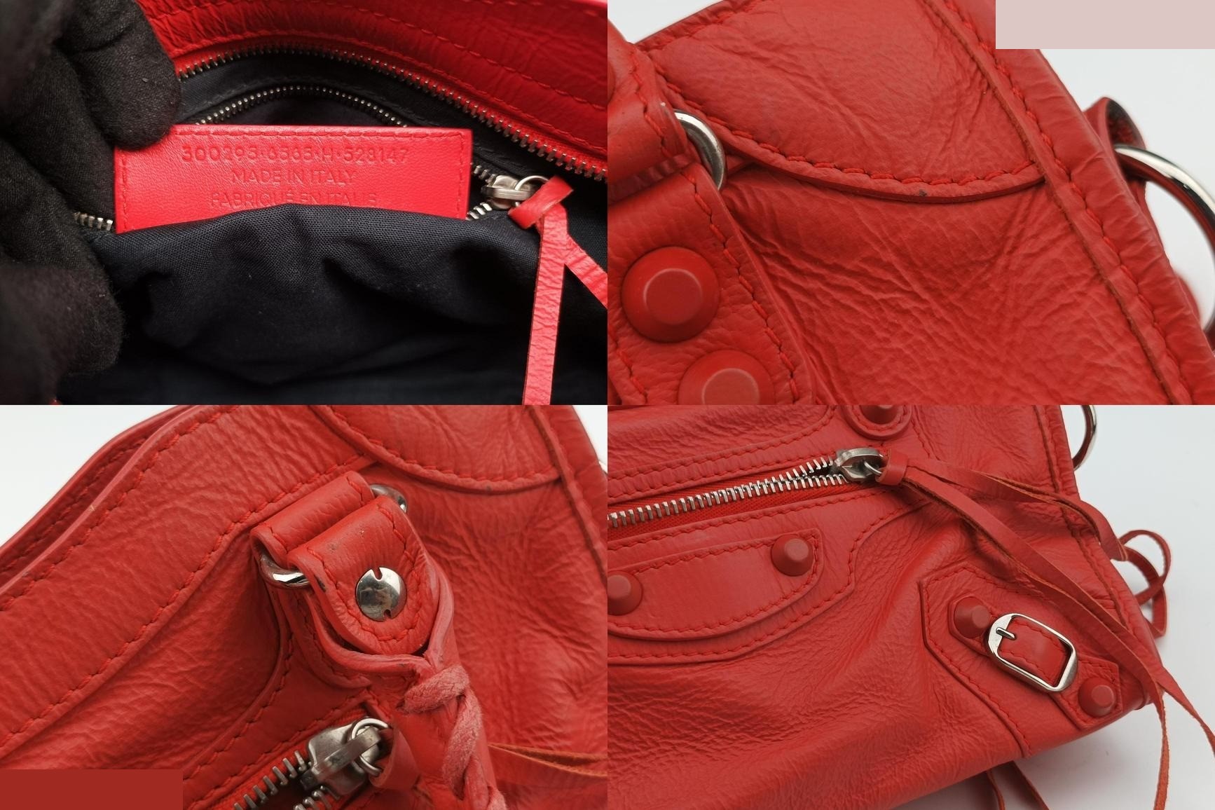 Electric Perforated Motorcycle City Lambskin Orange Red — view 8