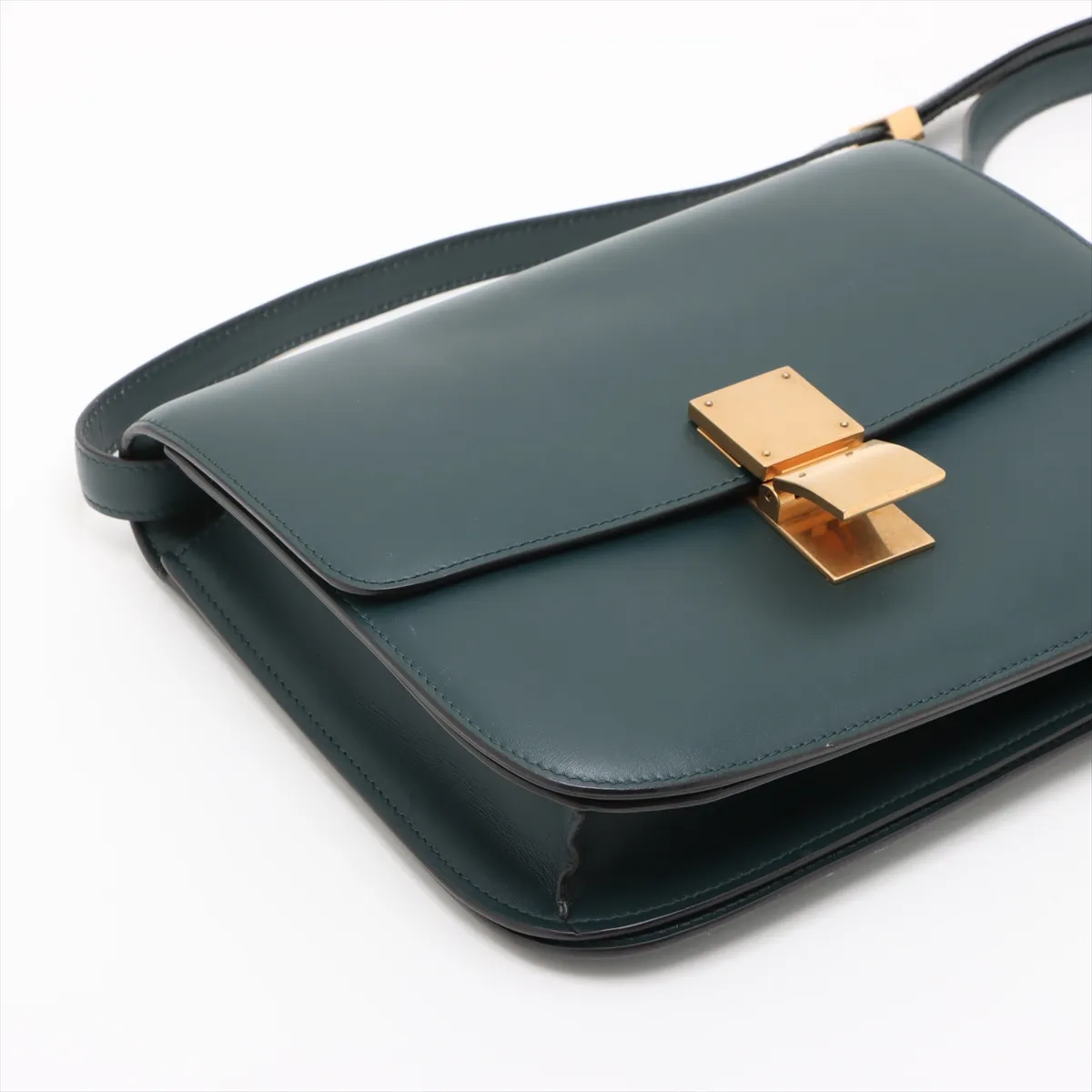 Classic Box Leather Shoulder Bag Green — view 4