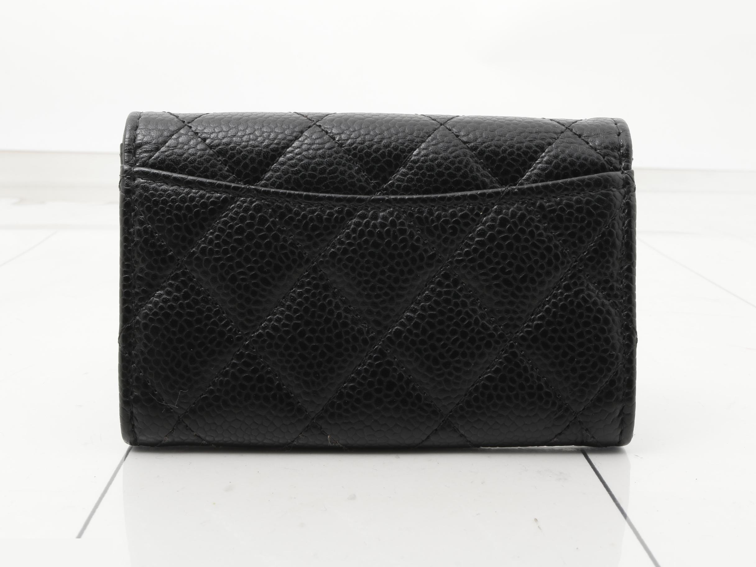 Coco Mark Matelassé Caviar Skin Card Case — view 2