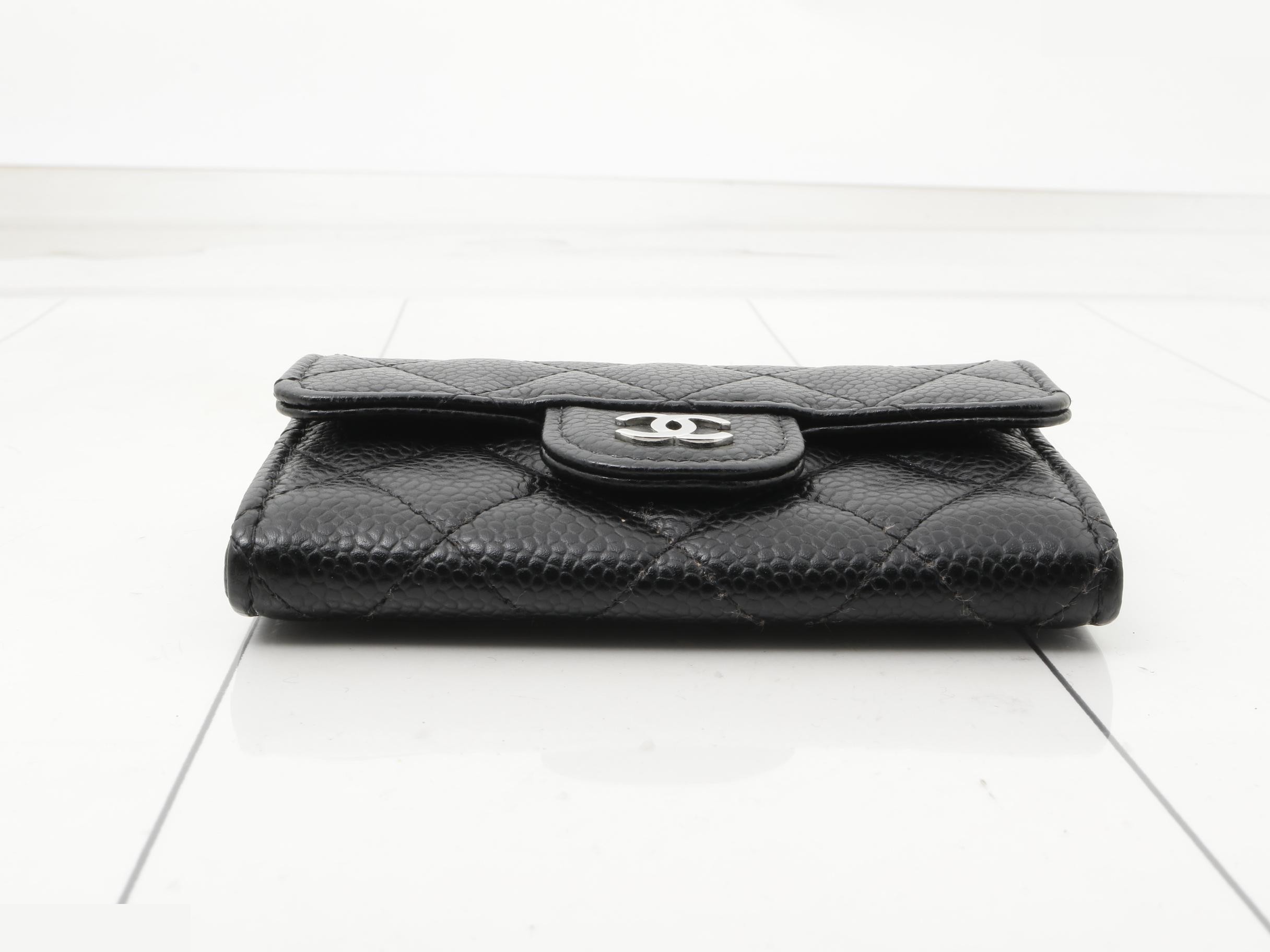 Coco Mark Matelassé Caviar Skin Card Case — view 3