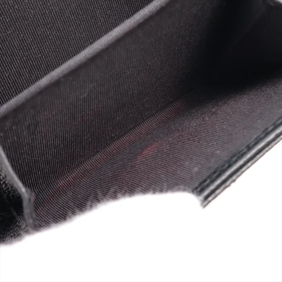 Matelasse caviar skin compact wallet black silver hardware 13426838 — view 7