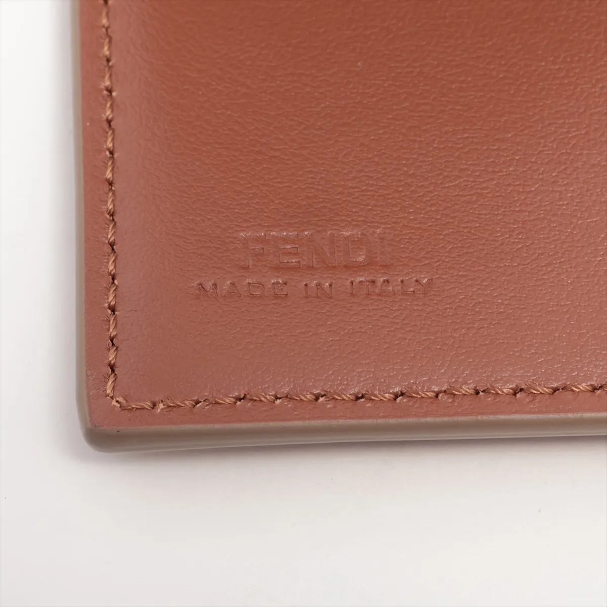 FF Diamond 8M0480 Leather Compact Wallet Brown — view 7