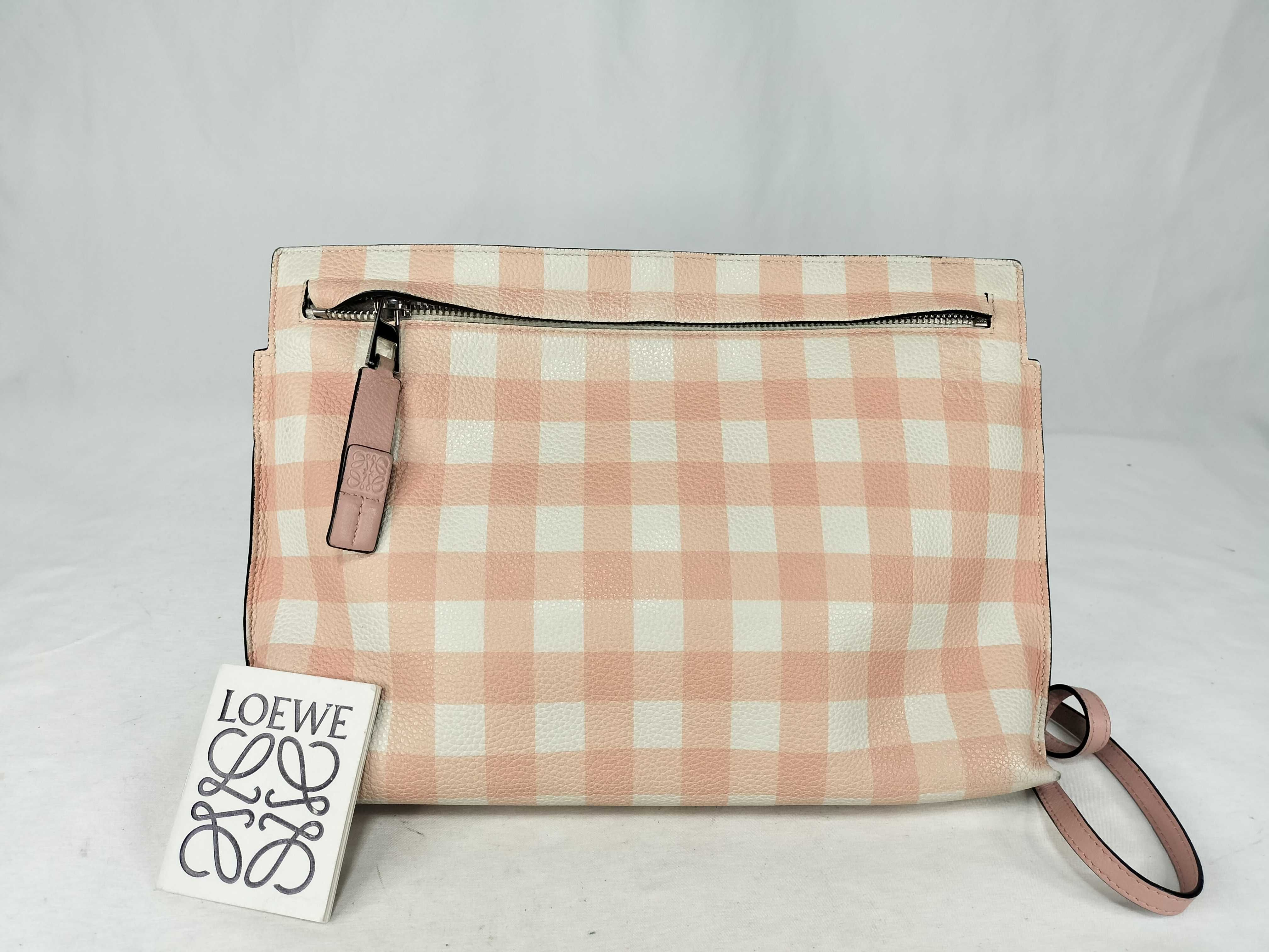 Anagram Leather Gingham Check Shoulder Bag