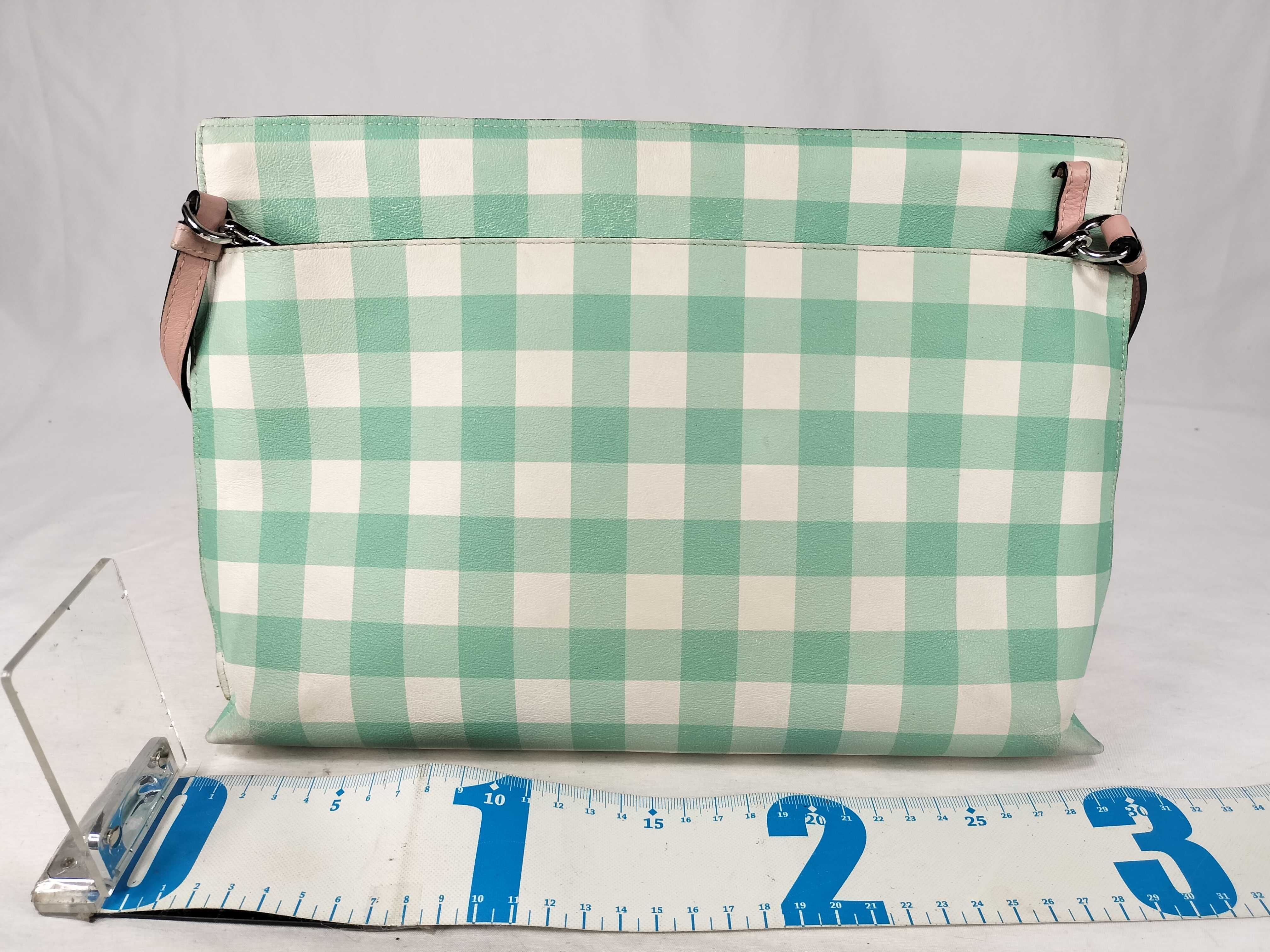 Anagram Leather Gingham Check Shoulder Bag — view 2