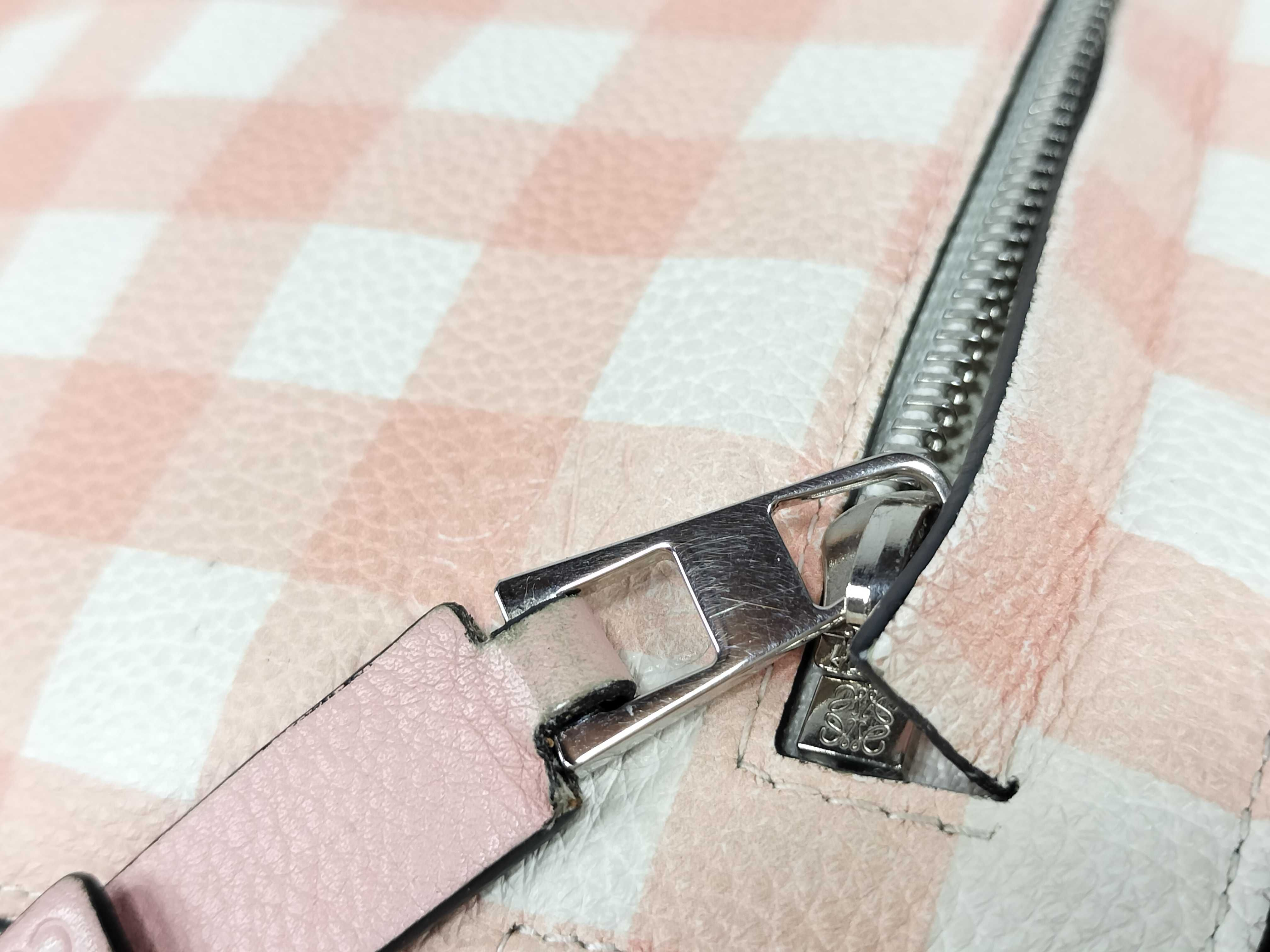 Anagram Leather Gingham Check Shoulder Bag — view 12