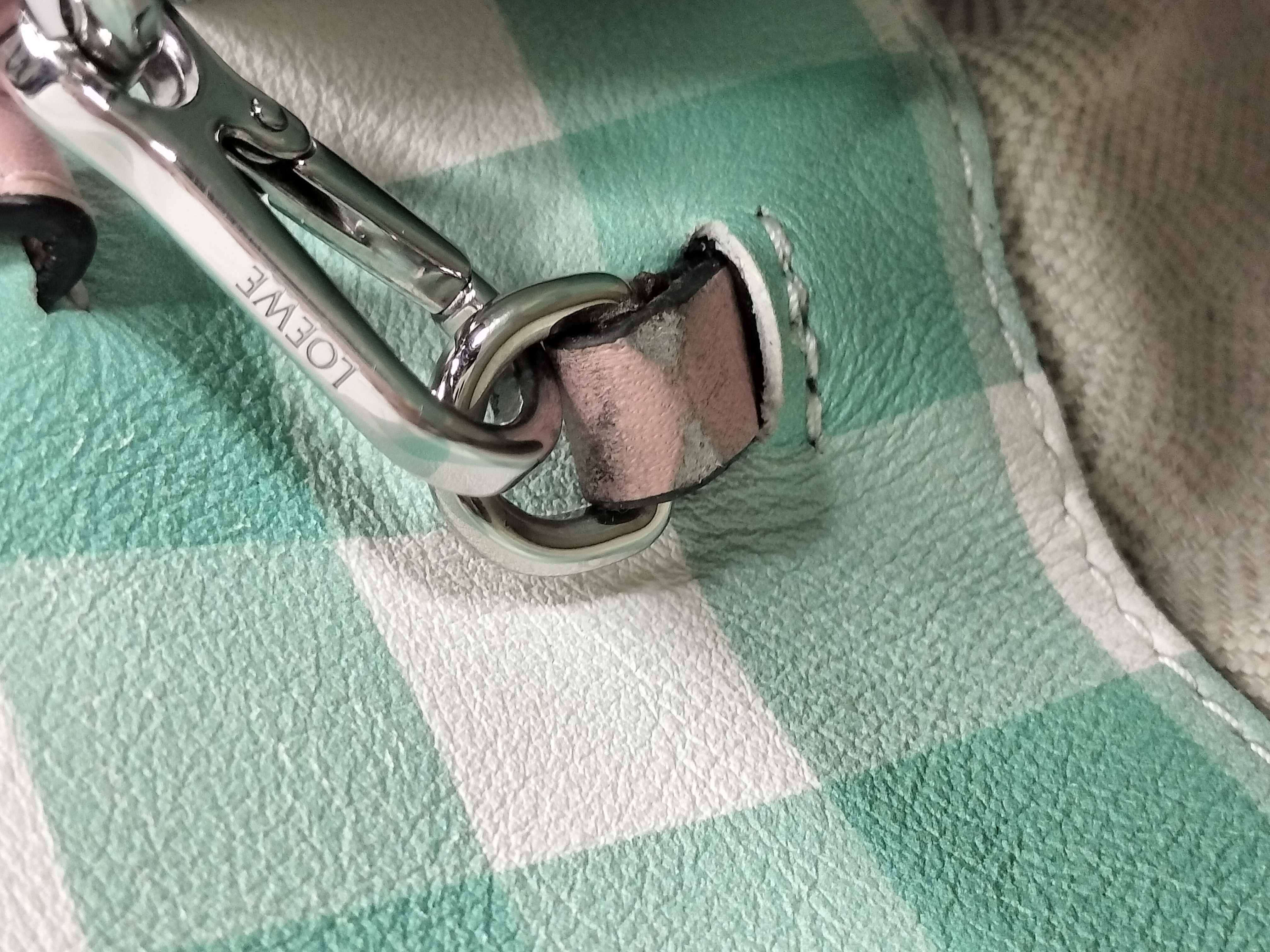 Anagram Leather Gingham Check Shoulder Bag — view 5
