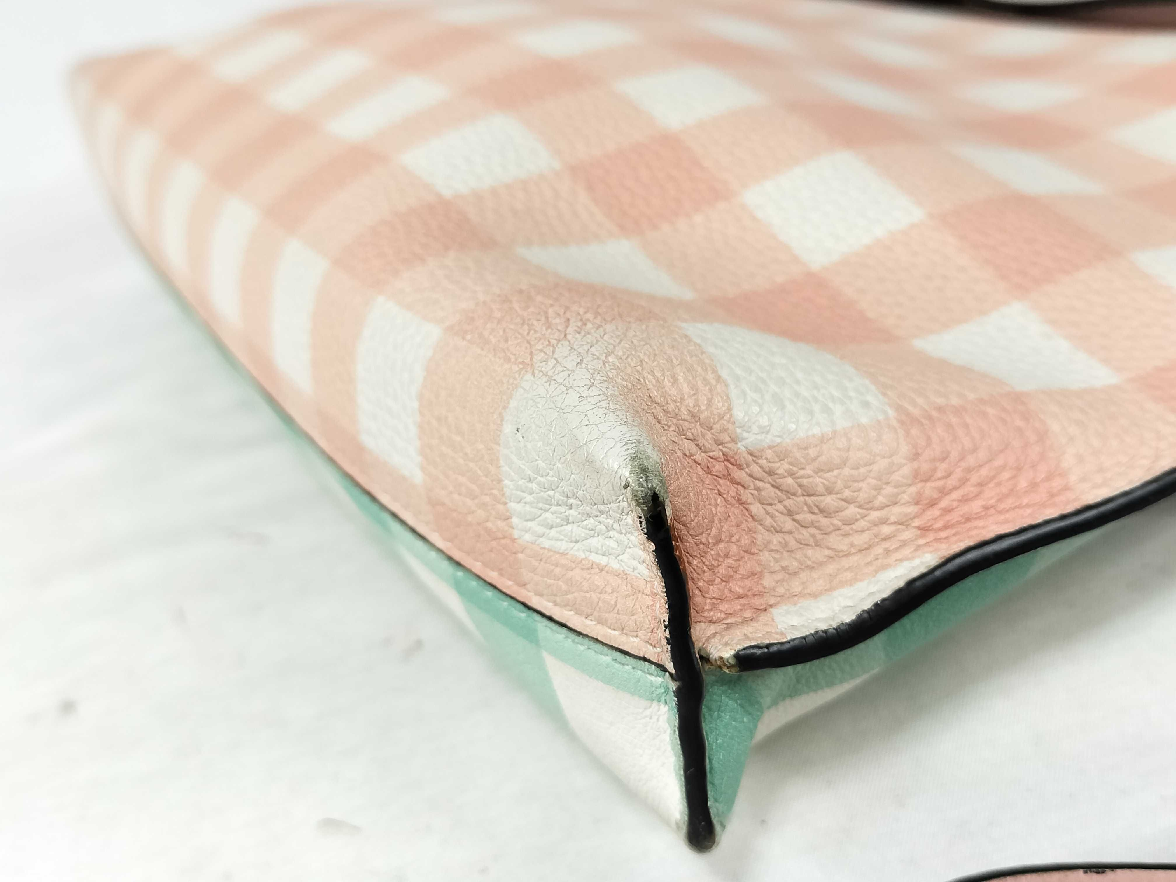 Anagram Leather Gingham Check Shoulder Bag — view 6