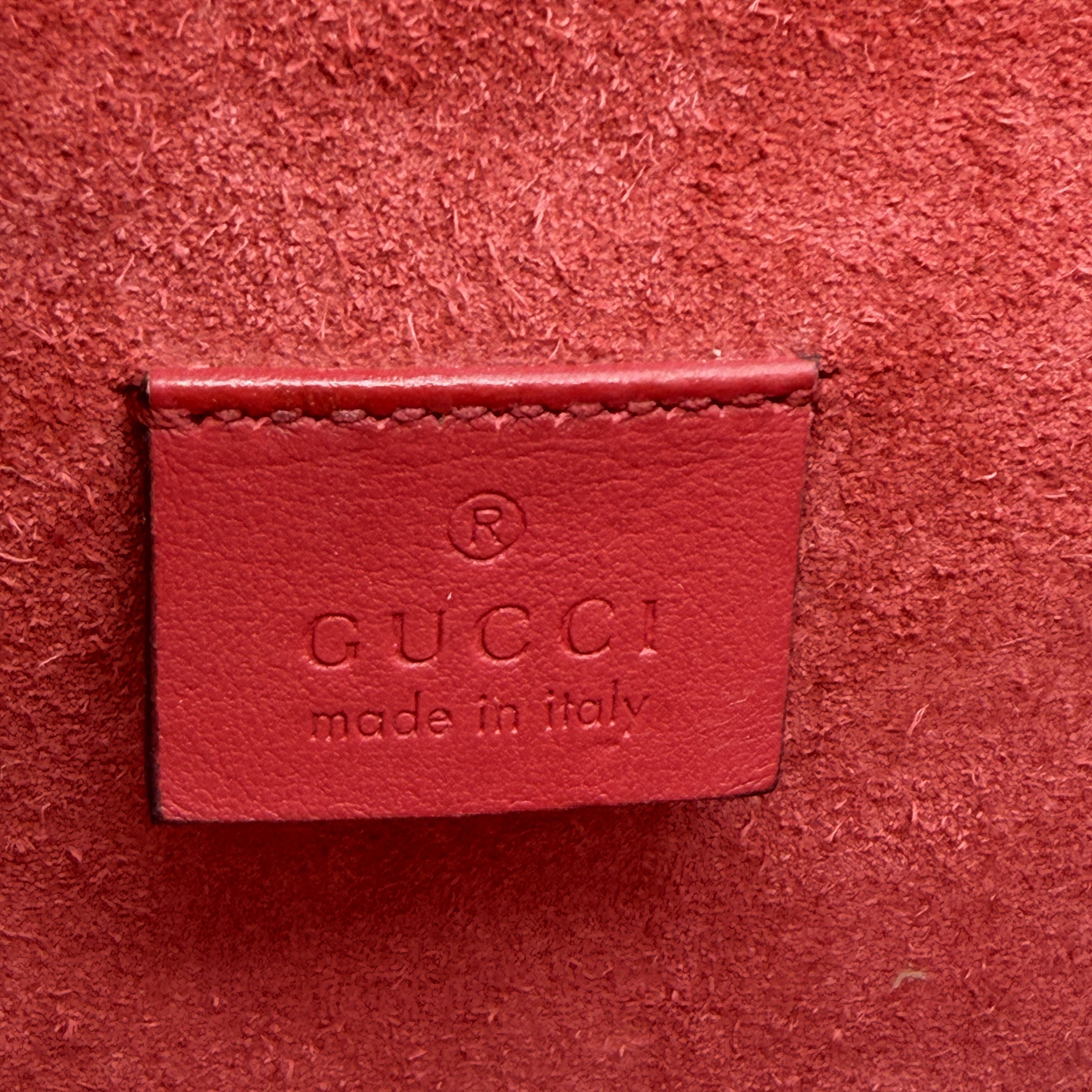 Dionysus GG Supreme Canvas Suede Red Chain Shoulder Bag — view 11